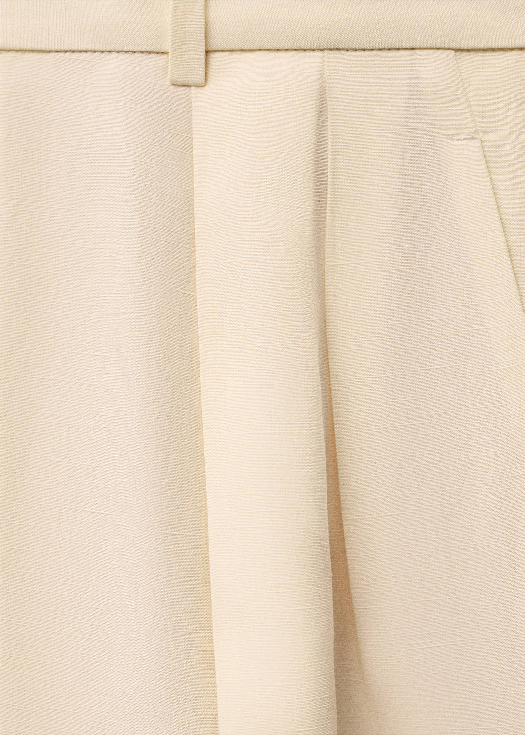 Gerade Anzughose aus Leinengemisch - Detail des Artikels 0, Vanille. Ref: 87007722-00.