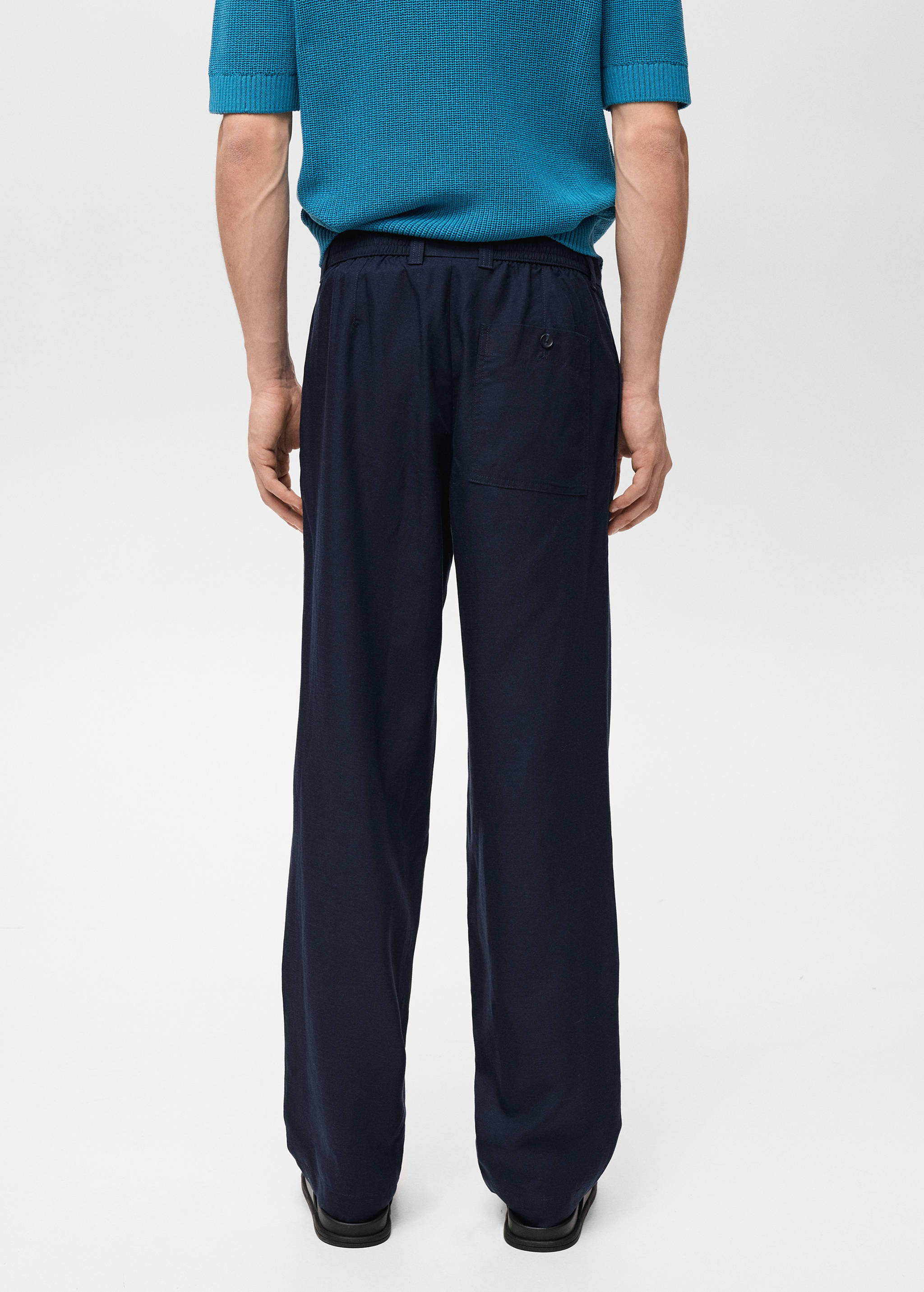 Linen lyocell regular-fit trousers - Reverse of the article