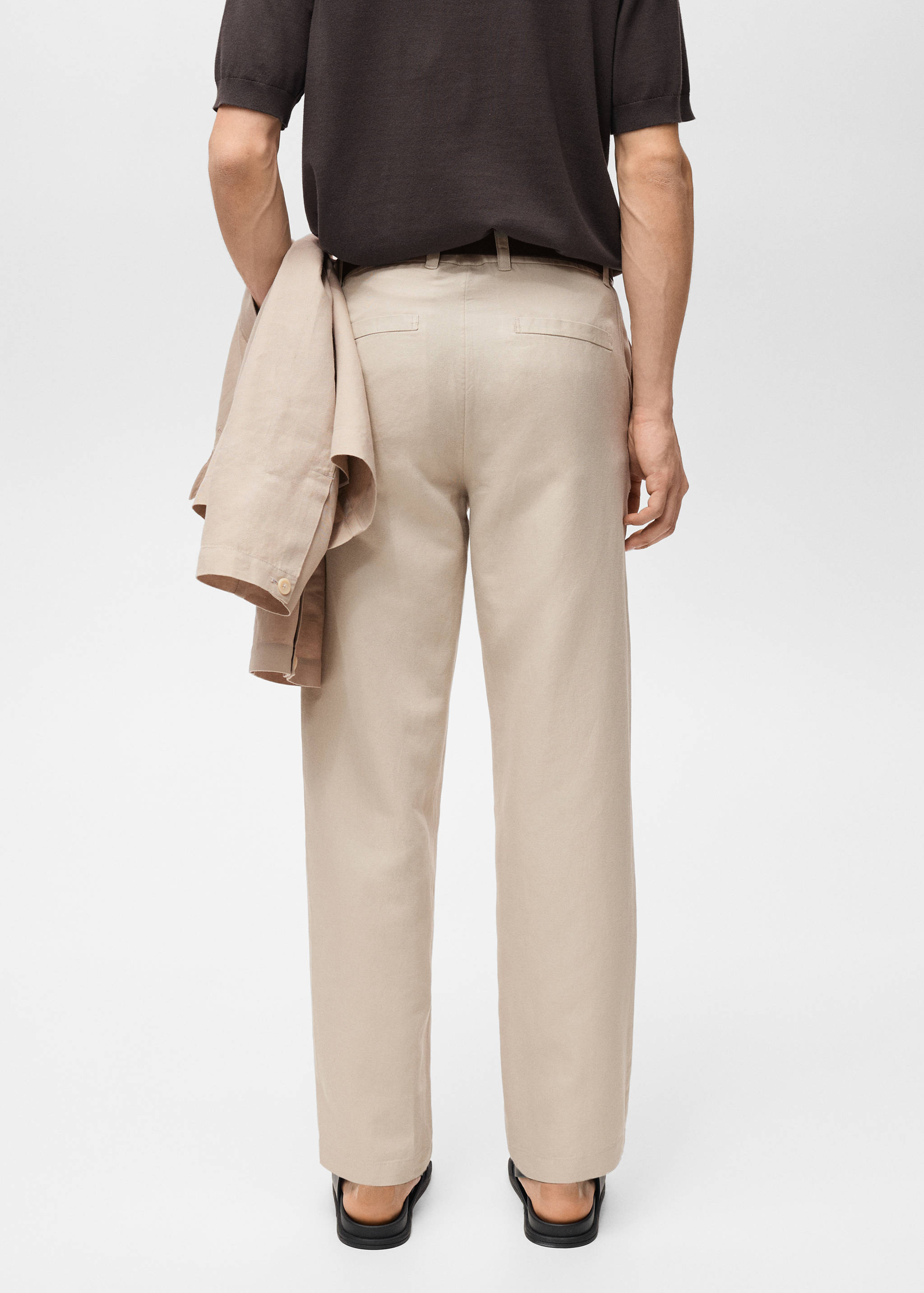 Regular-fit linen trousers - Reverse of the article