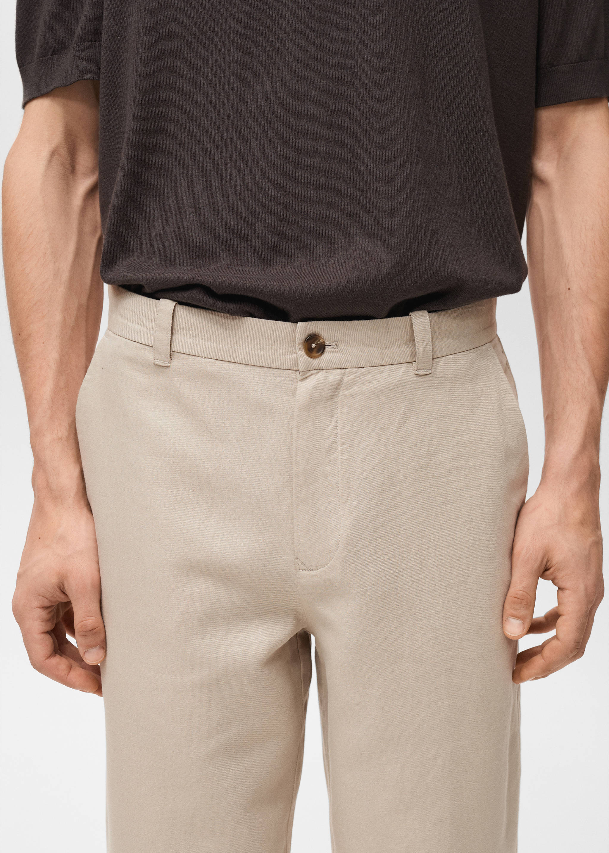Regular-fit linen trousers - Details of the article 1