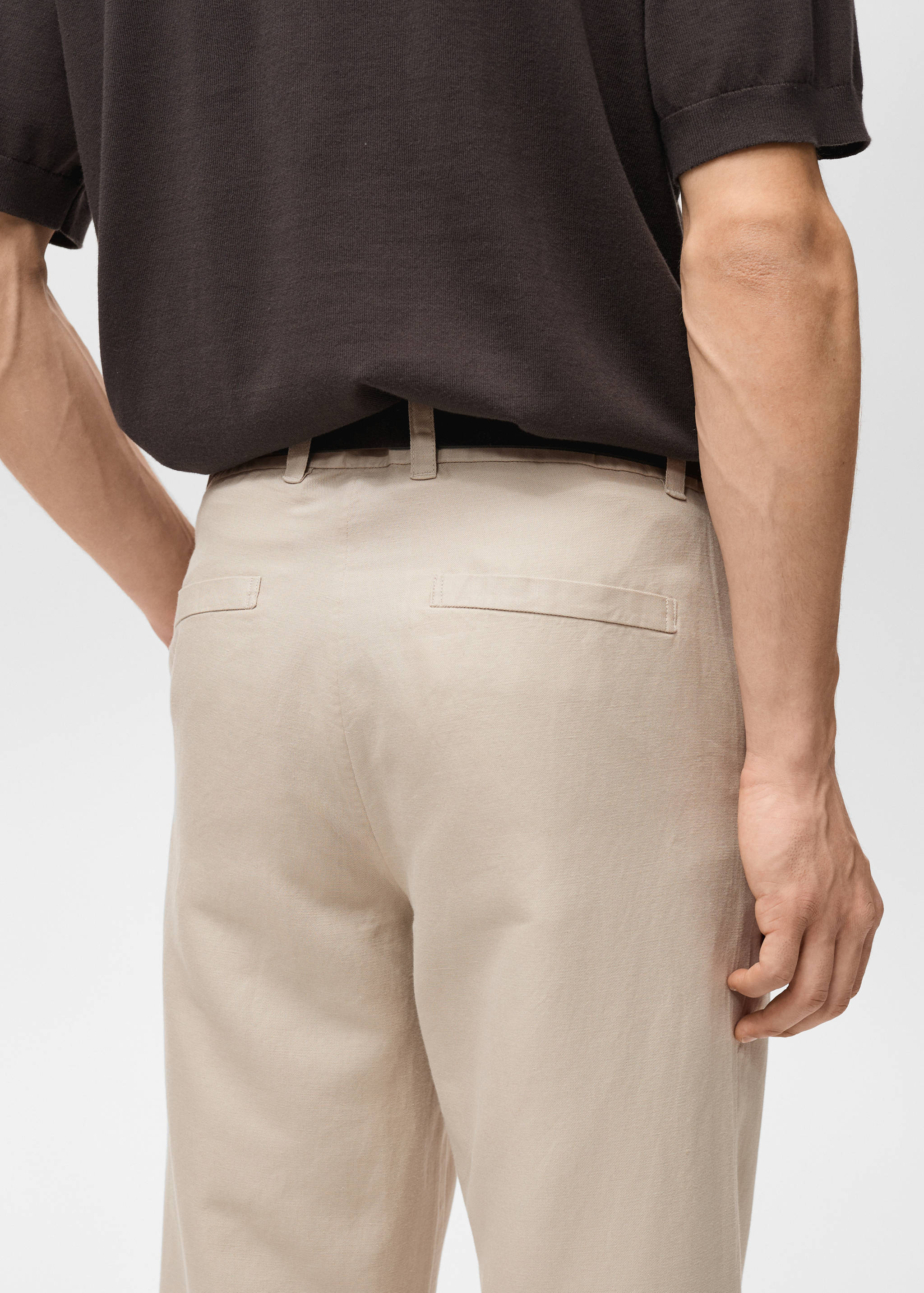 Regular-fit linen trousers - Details of the article 6