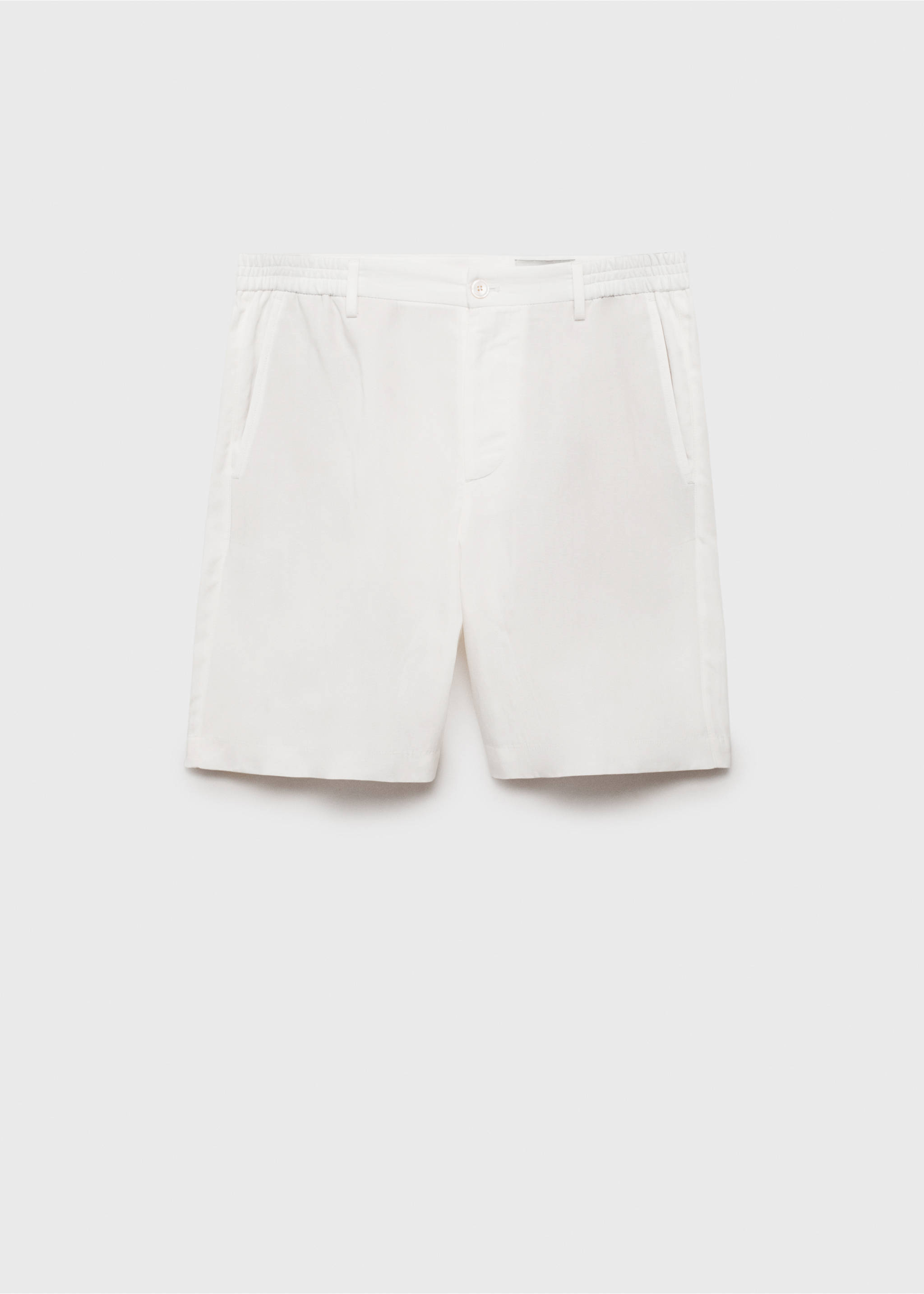 Bermuda lyocell slim-fit - Article sans modèle, Blanc cassé. Ref: 87007899-00.
