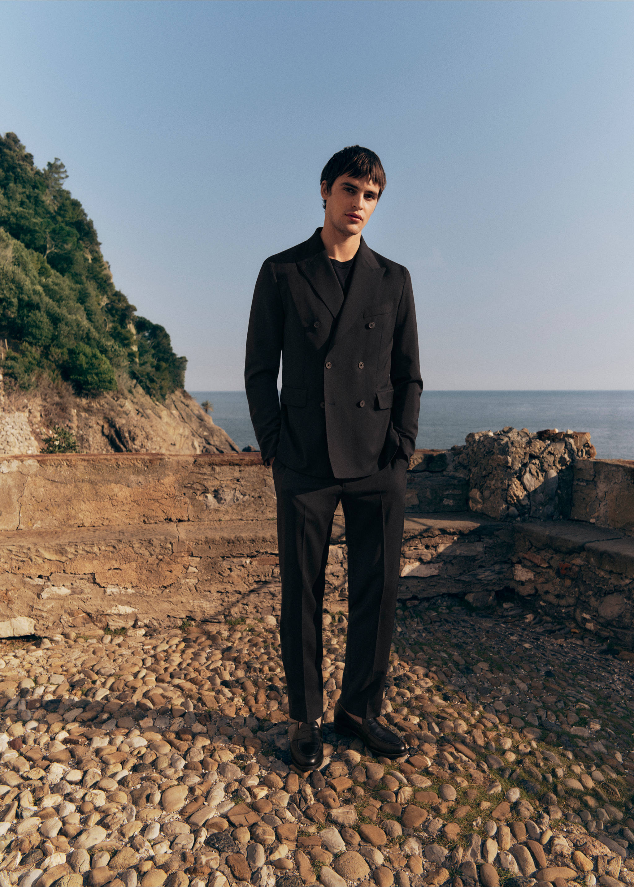 Kalhoty k obleku z chladné vlny - Detail zboží 5, Modrá. Ref: 87007901-00.