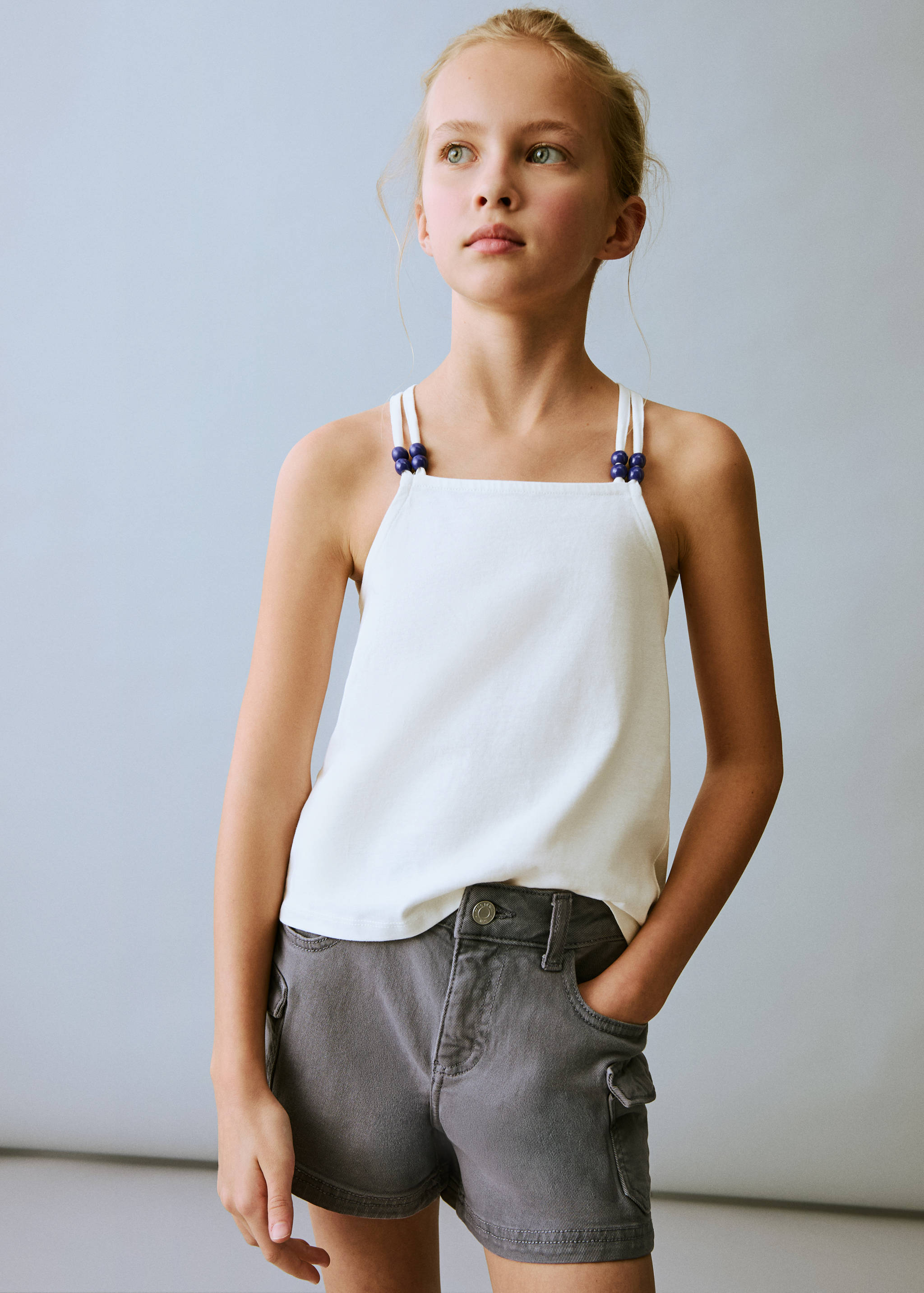 Bead detail T-shirt - Medium plane