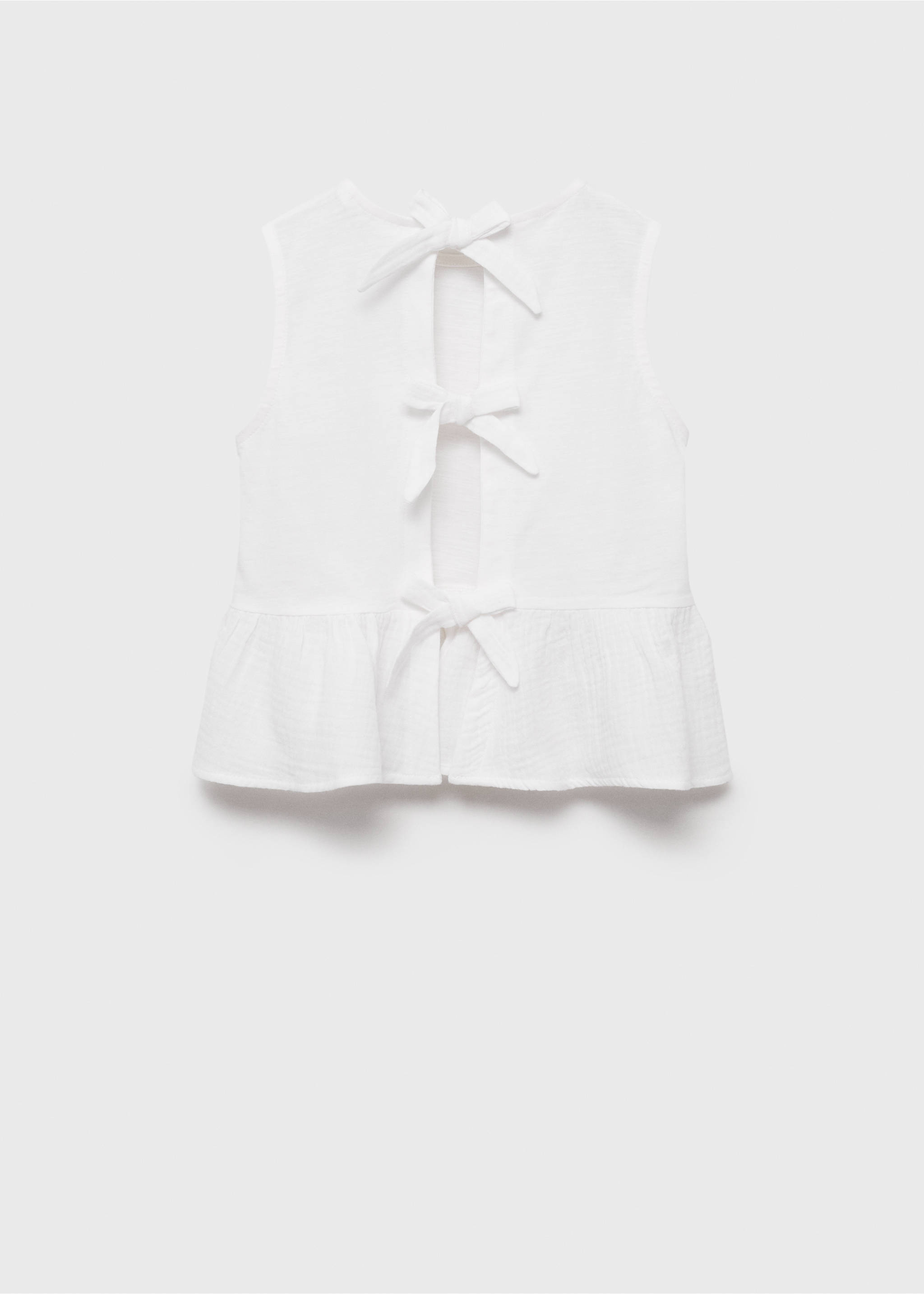 Camiseta volantes lazo - Reverso del artículo, Blanco roto. Ref: 87007904-00.