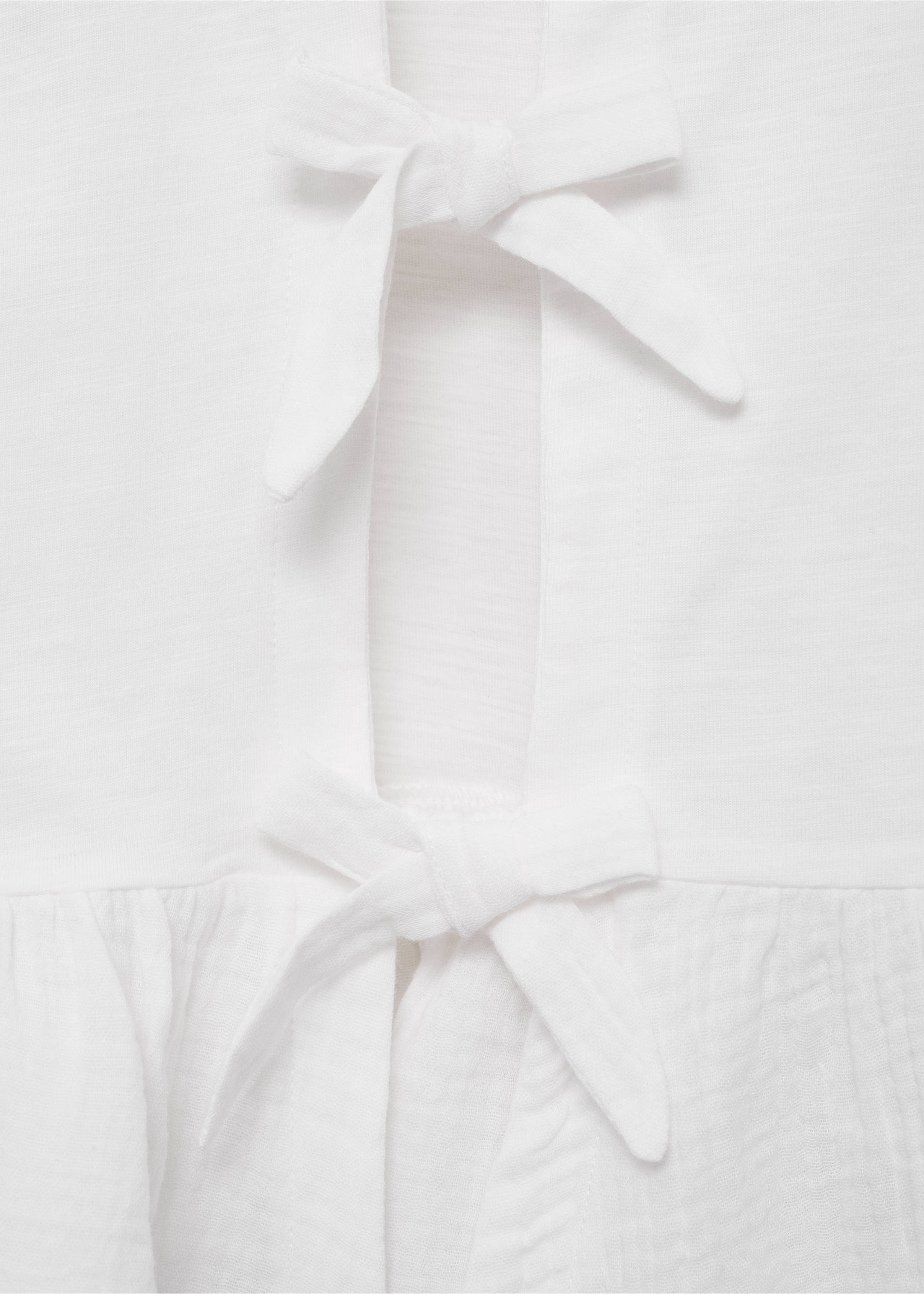 Camiseta volantes lazo - Detalle del artículo 0, Blanco roto. Ref: 87007904-00.