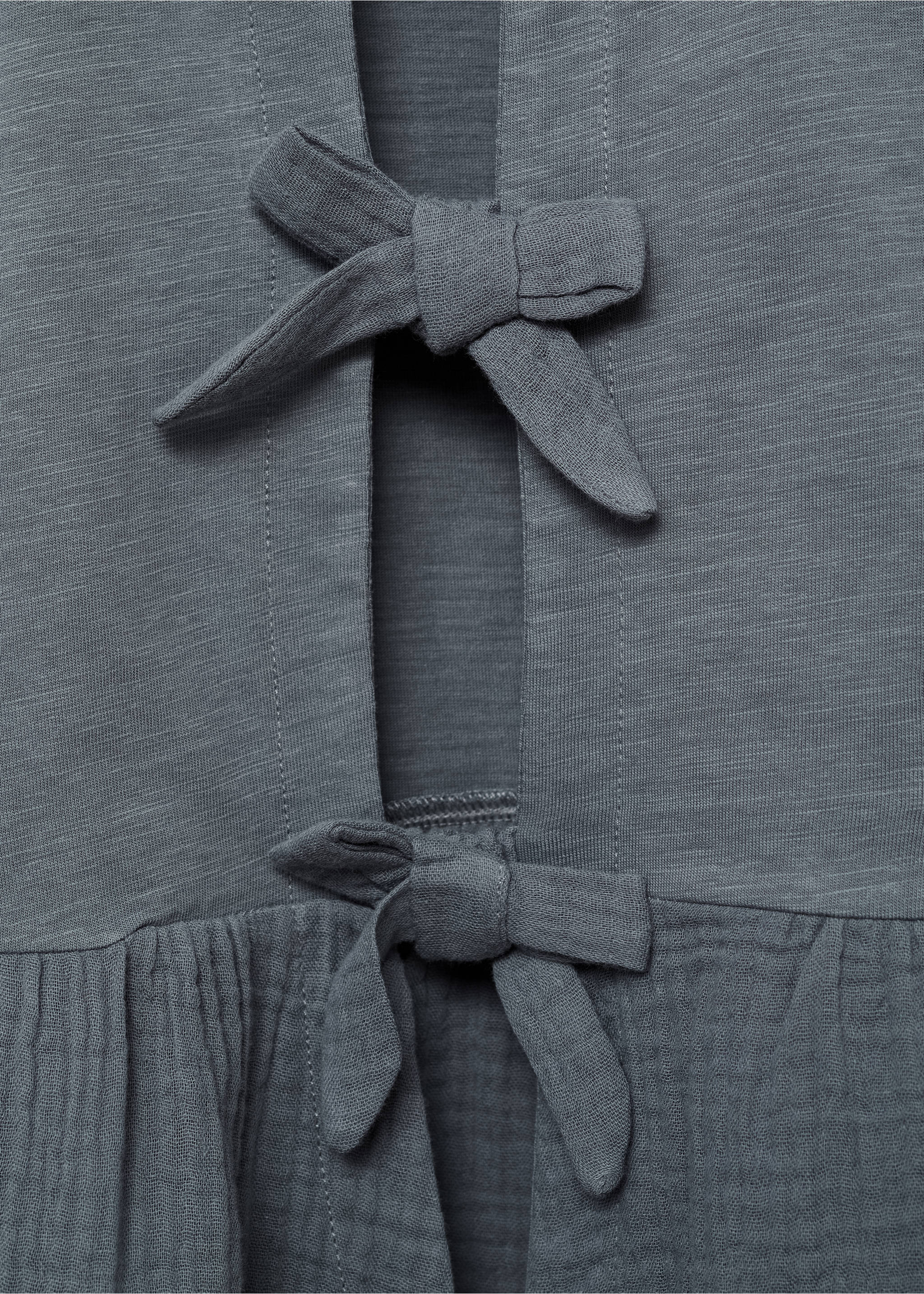 Camiseta volantes lazo - Detalle del artículo 0, Azul petróleo. Ref: 87007904-00.