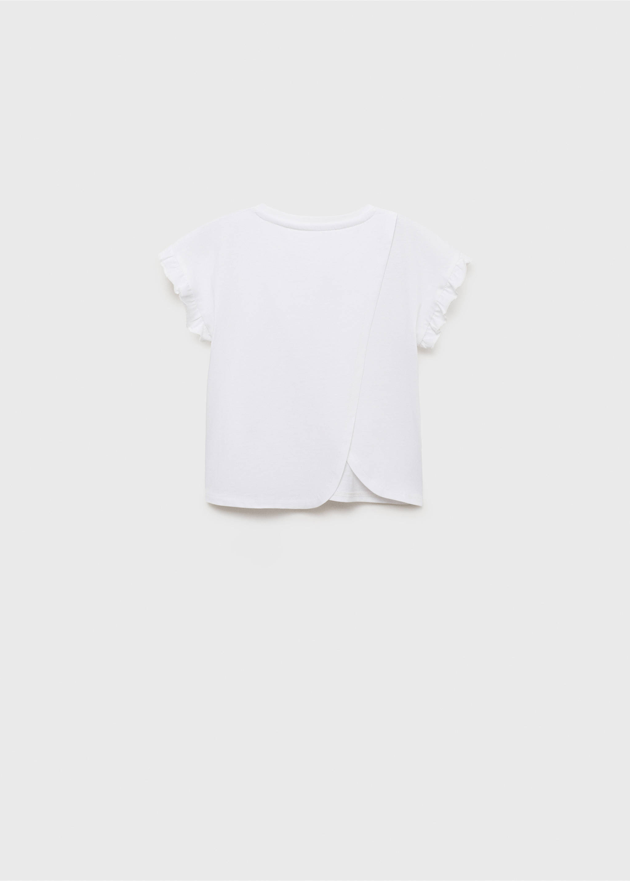 T-shirt imprimé à volants - Verso de l’article, Blanc cassé. Ref: 87007905-00.