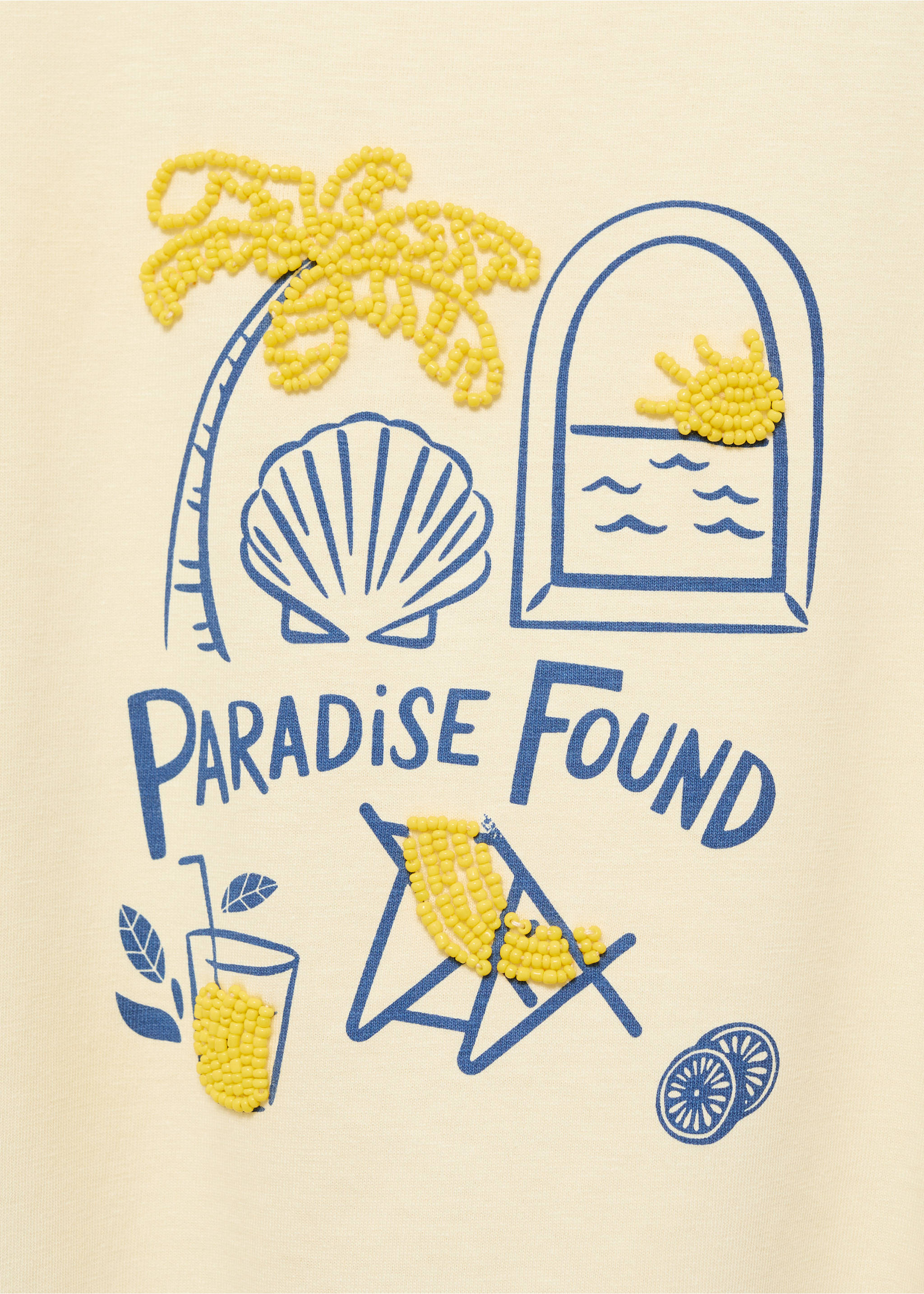 T-shirt imprimé plage - Détail de l'article 8, Jaune pastel. Ref: 87007906-00.