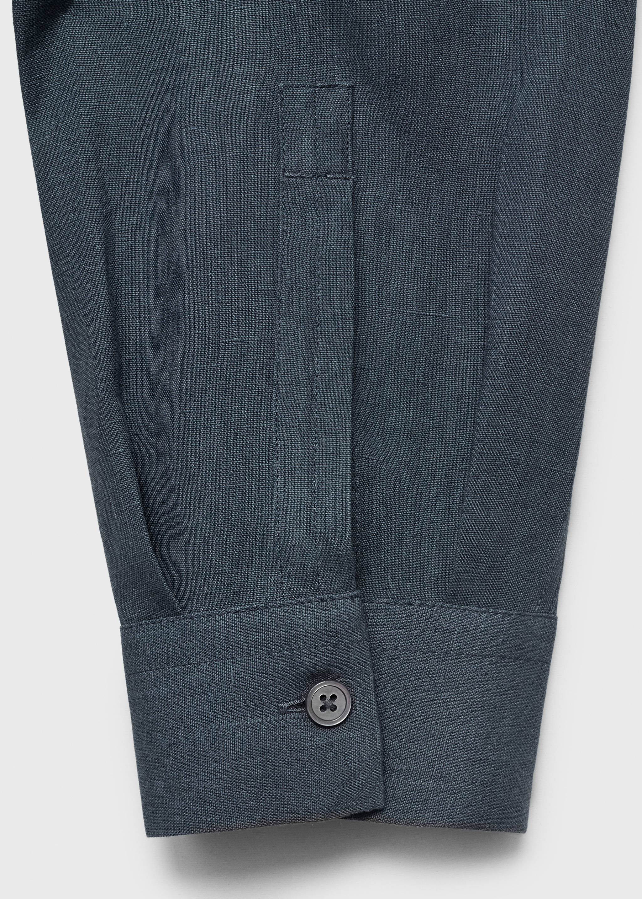 100% linen bowling-collar shirt - Details of the article 0