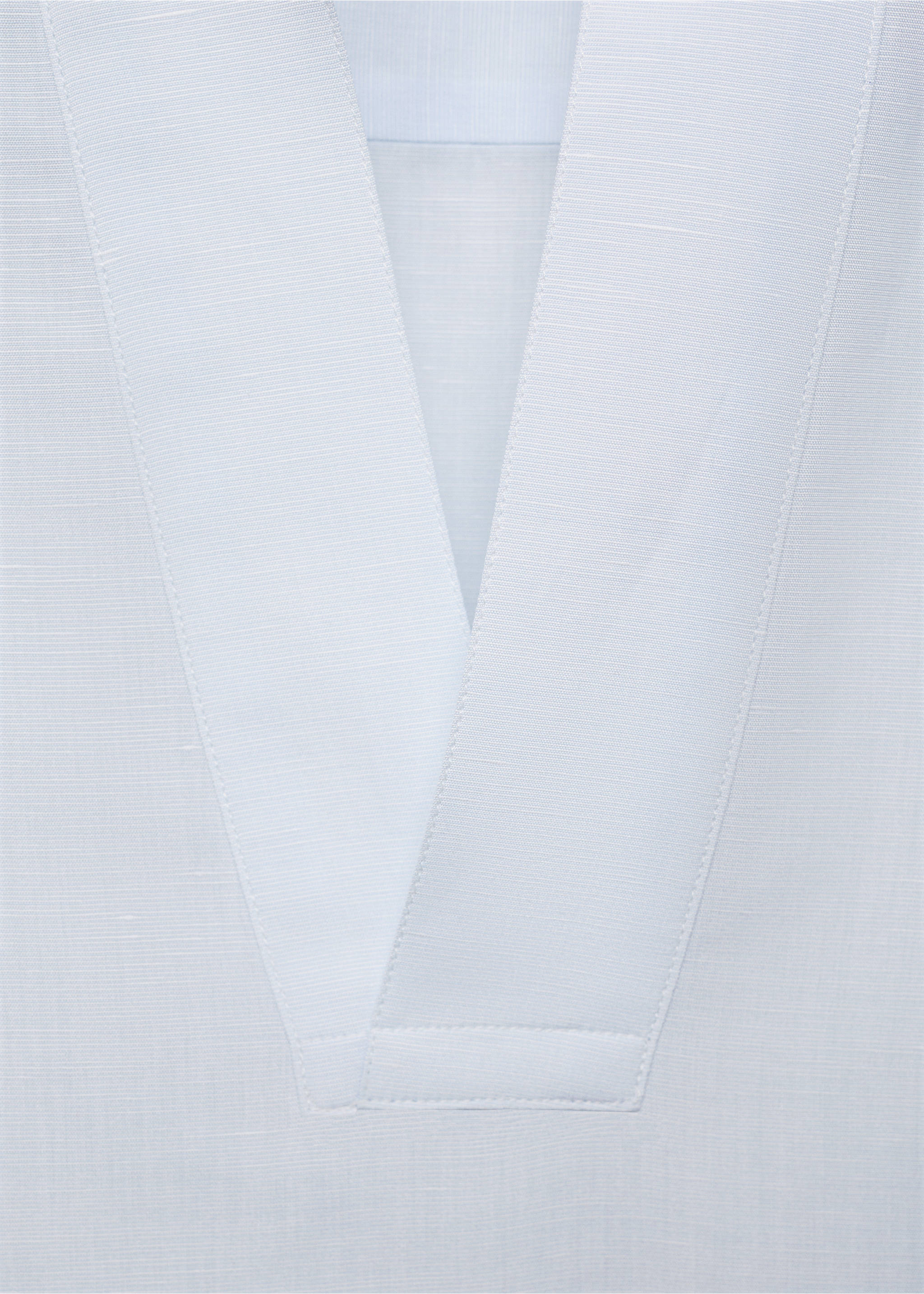 Overhemd met mao-kraag van een linnenblend - Detail van het artikel 0, Hemelsblauw. Ref: 87007910-00.