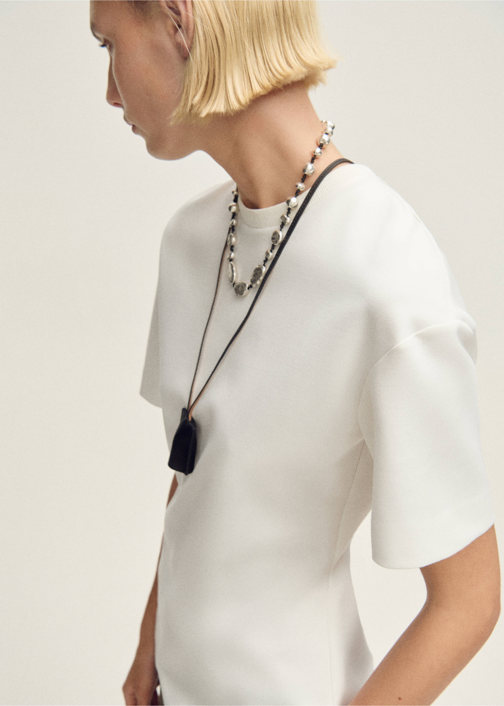 Camiseta peplum manga corta - Detalle del artículo 2, Blanco. Ref: 87007911-00.