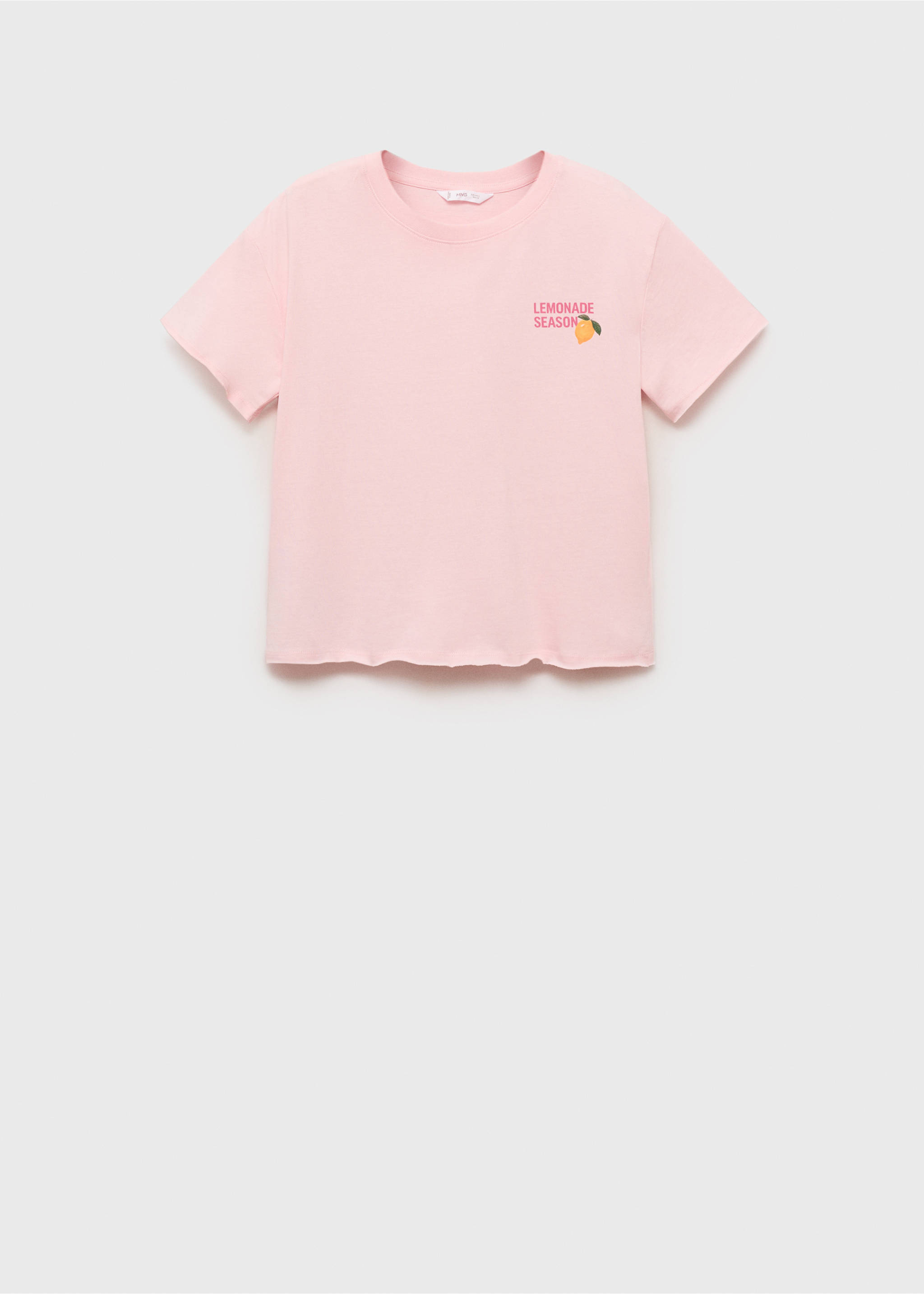Short-sleeved printed t-shirt - Article without model, Pastel Pink. Ref: 87008274-00.