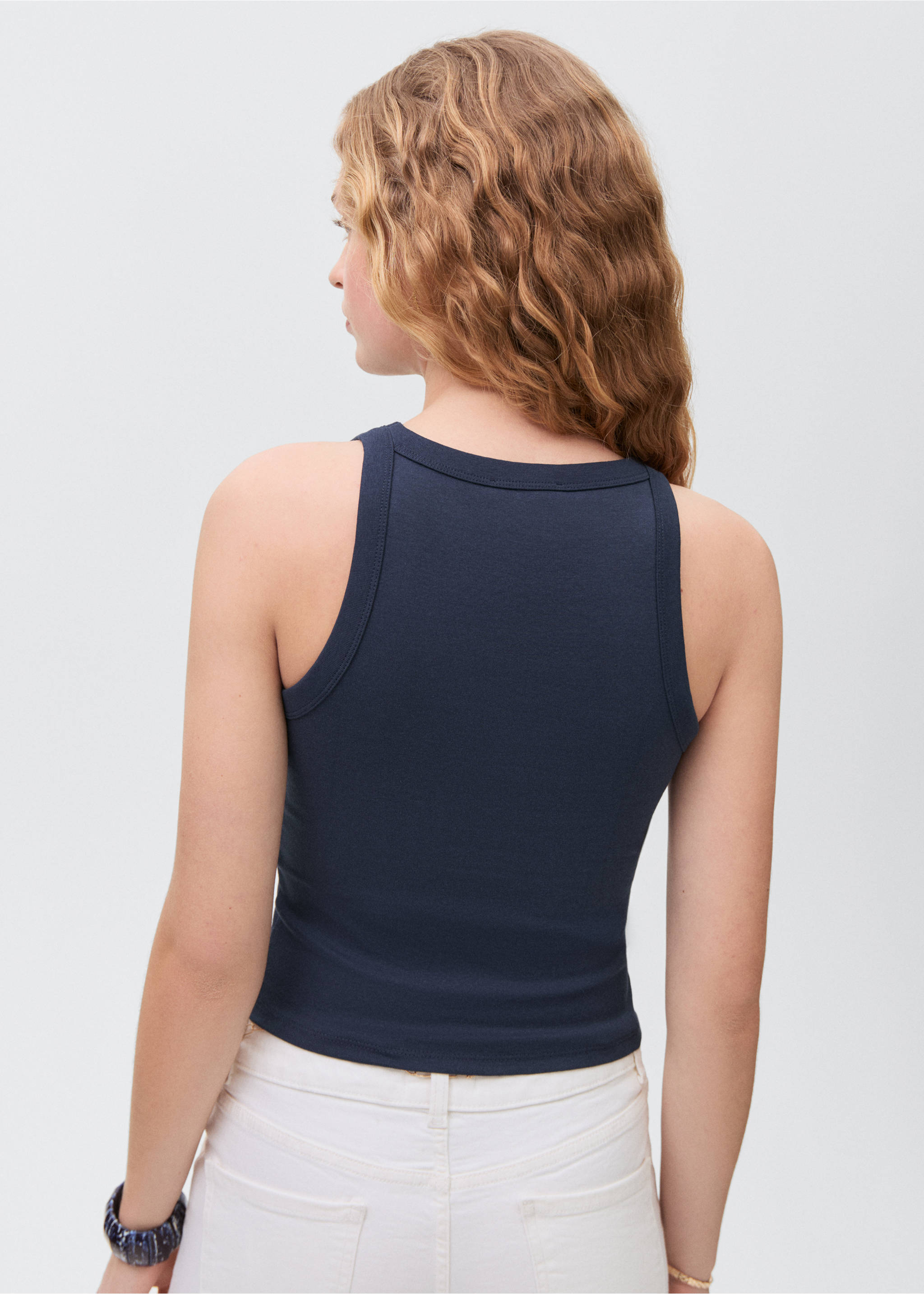 T-Shirt mit Schriftzug - Rückseite des Artikels, Marineblau. Ref: 87008277-00.