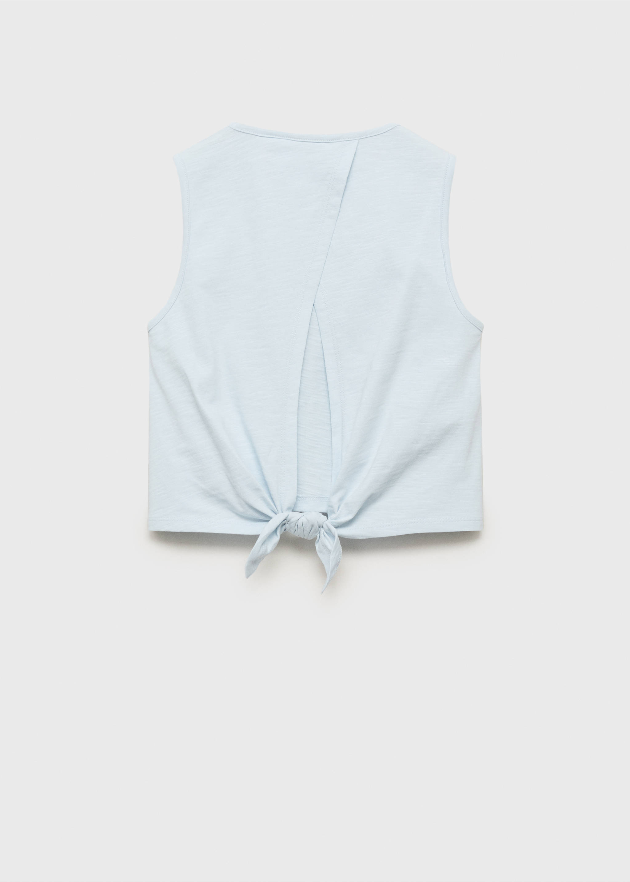 Crossed-back t-shirt with bow - Reverse of the article, Sky Blue. Ref: 87008278-00.