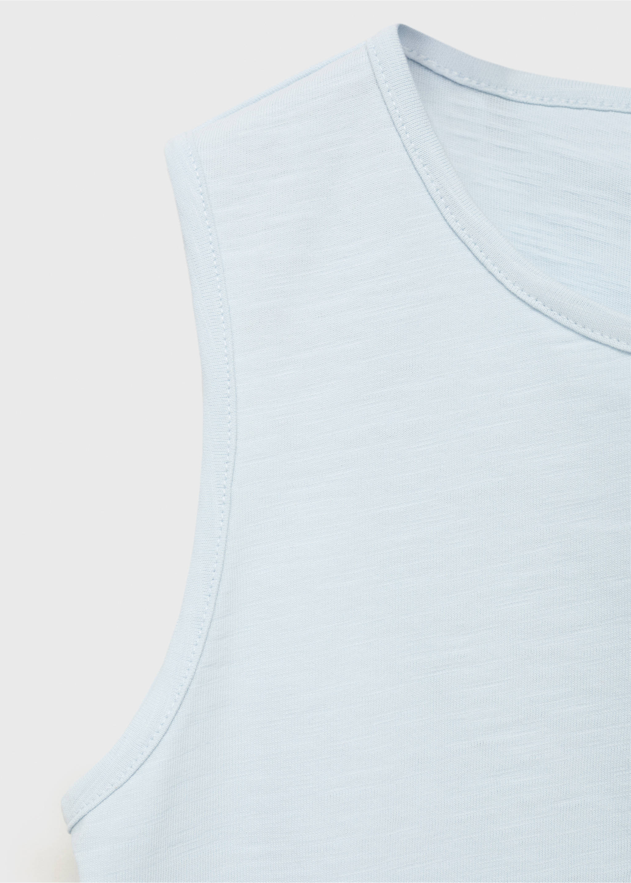 Crossed-back t-shirt with bow - Details of the article 8, Sky Blue. Ref: 87008278-00.