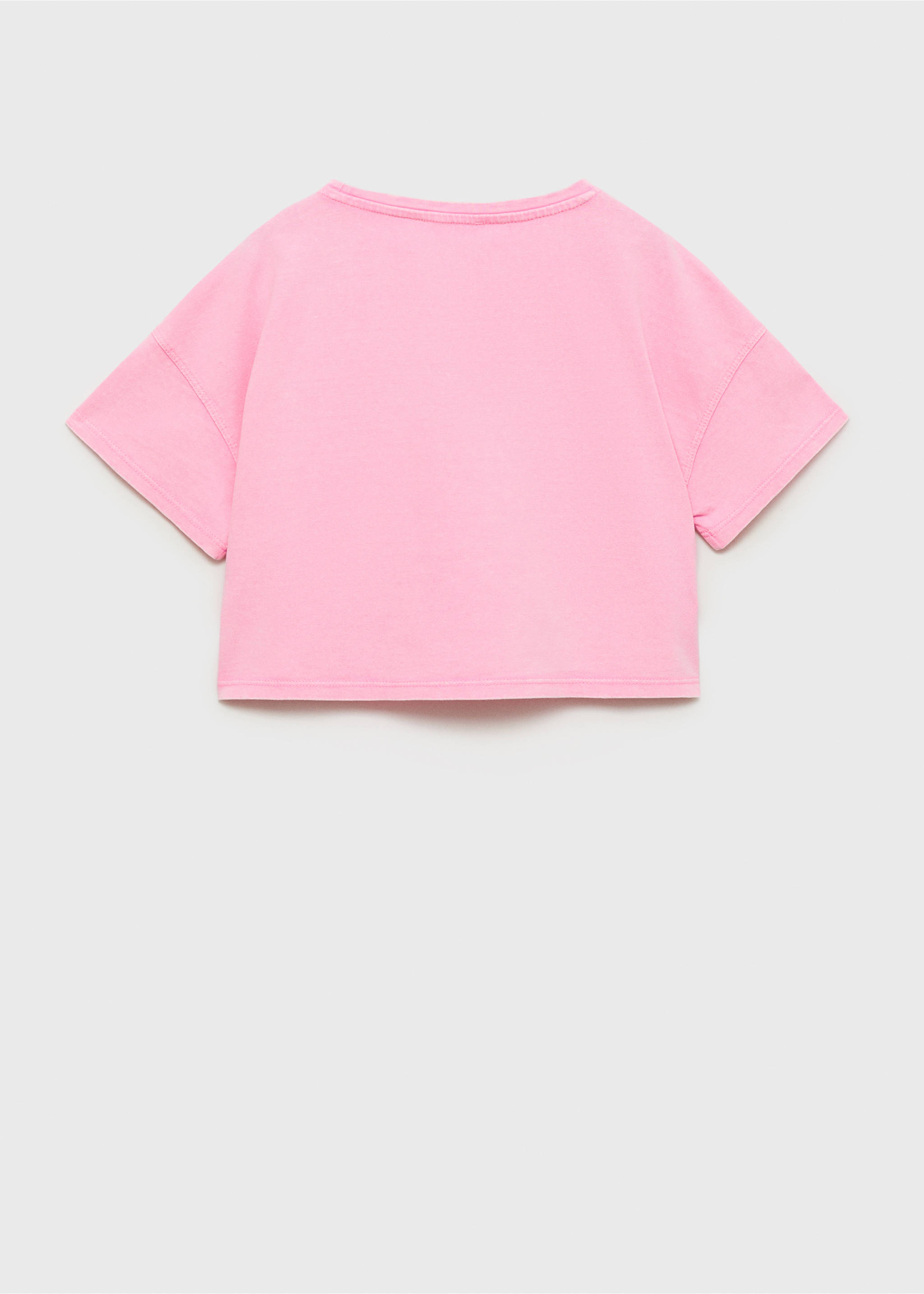 T-Shirt mit reliefartigem Schriftzug - Rückseite des Artikels, Neonpink. Ref: 87008279-00.