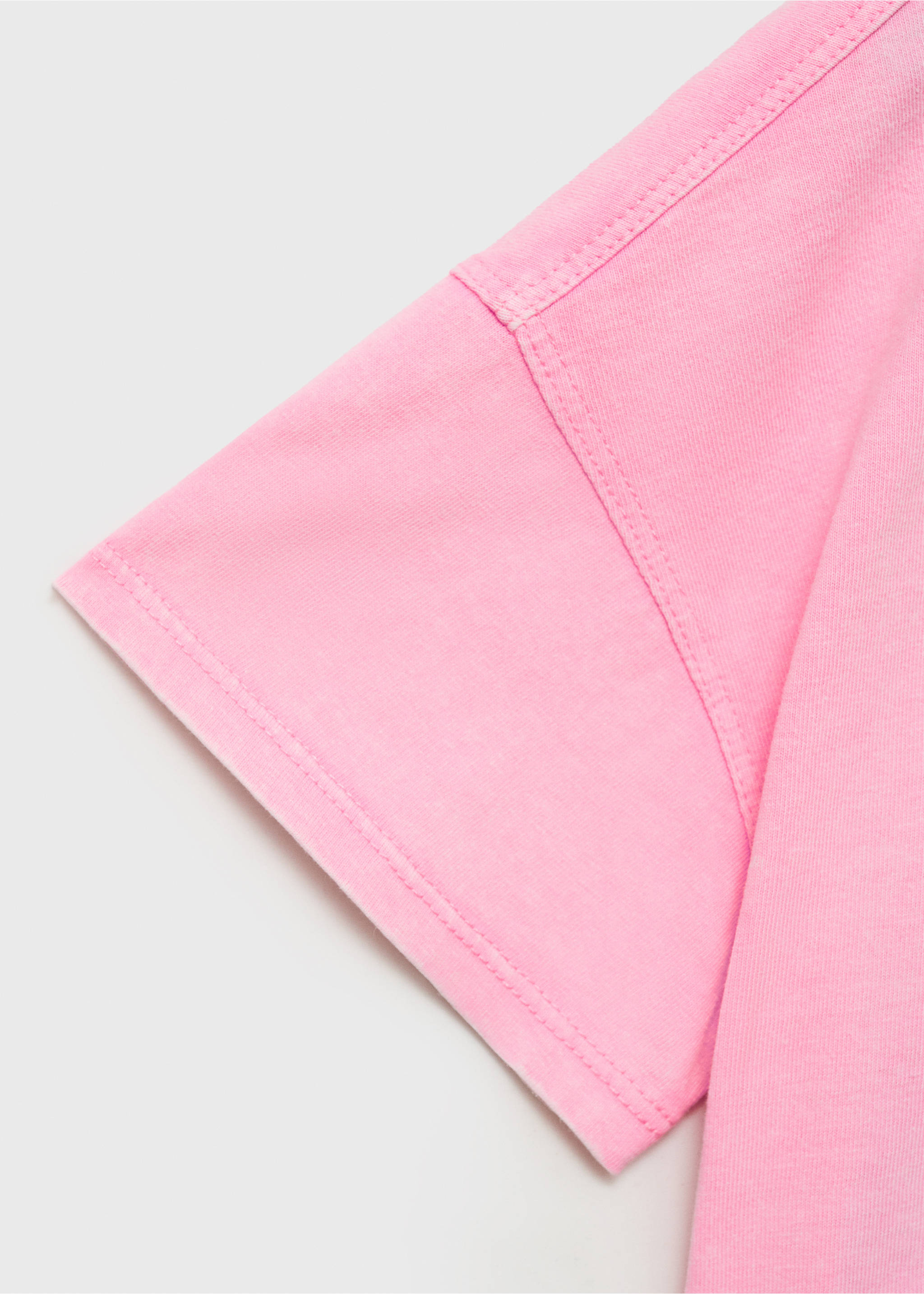 T-Shirt mit reliefartigem Schriftzug - Detail des Artikels 0, Neonpink. Ref: 87008279-00.