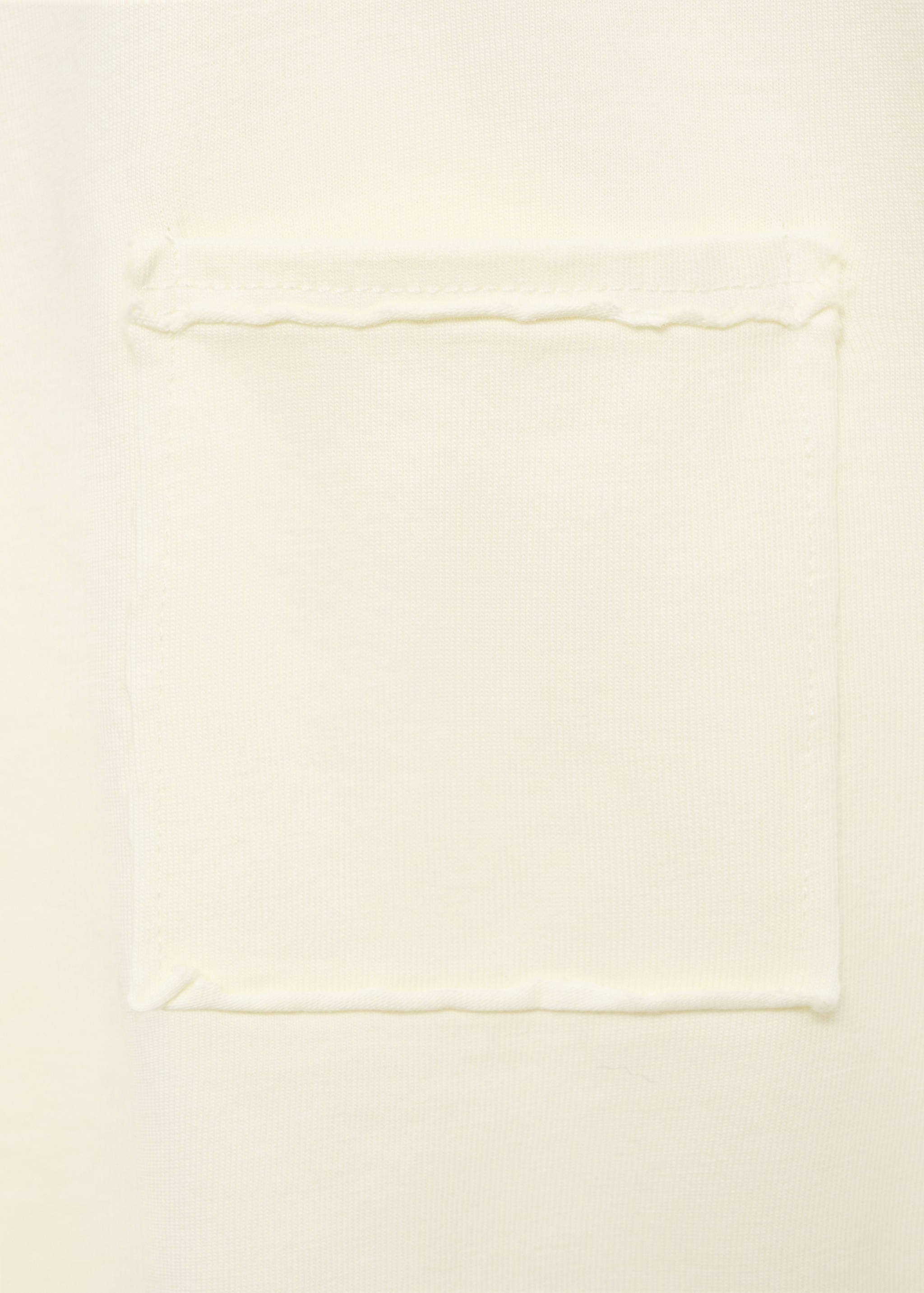 Off-white kids' t-shirt fabric and pocket detail.