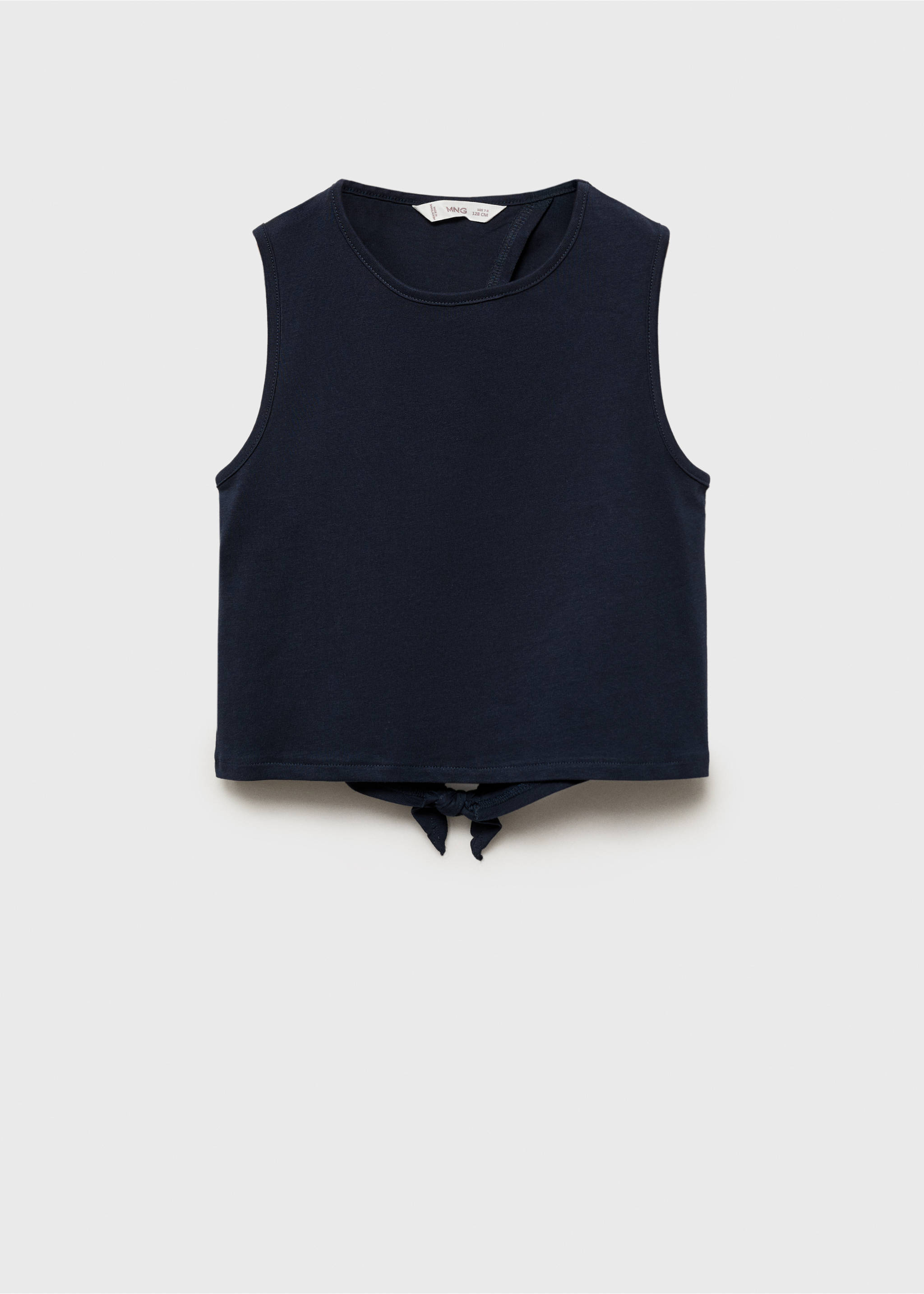 Cut-out back crop T-shirt - Article without model, Navy. Ref: 87008281-00.