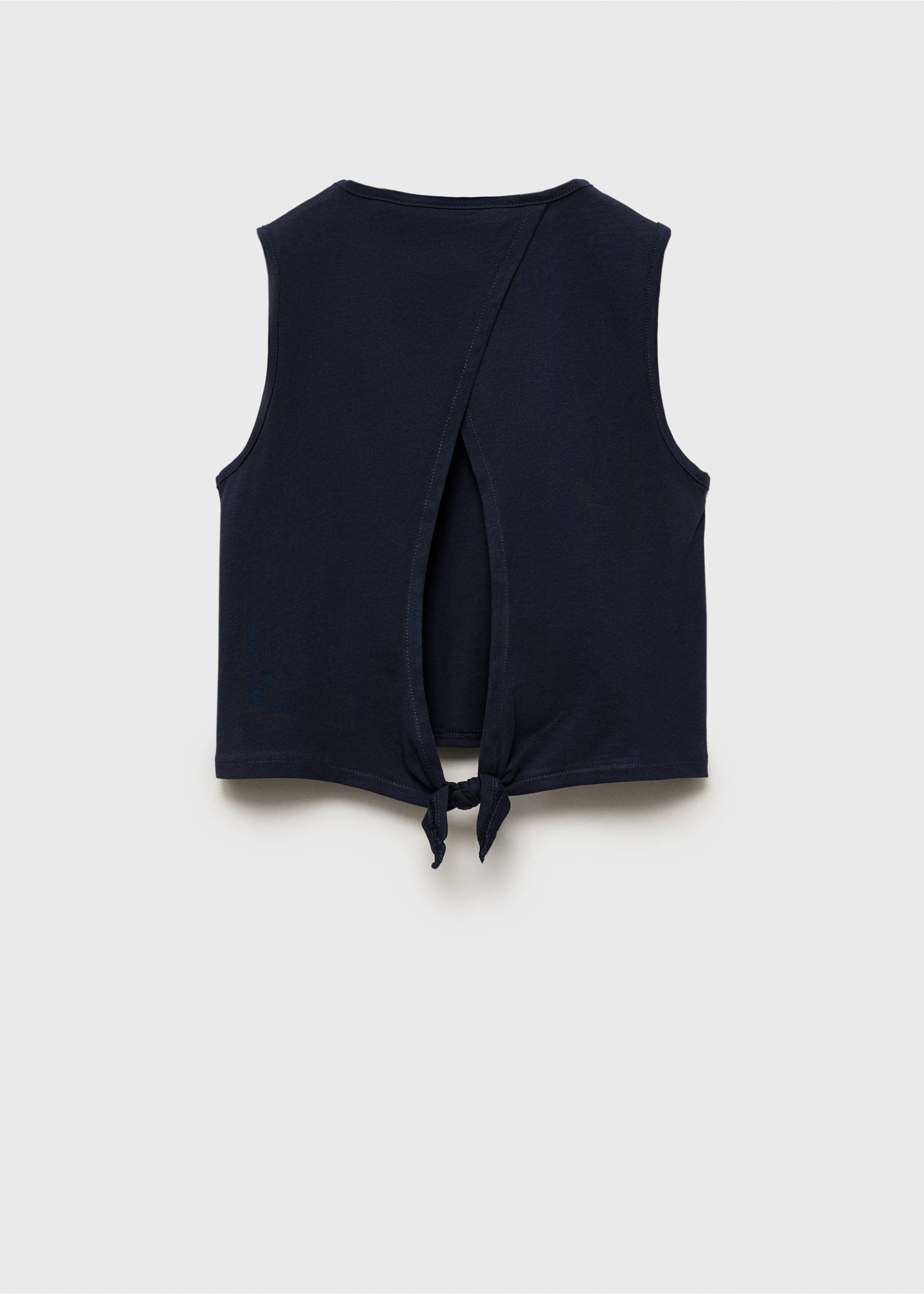 Cut-out back crop T-shirt - Reverse of the article, Navy. Ref: 87008281-00.