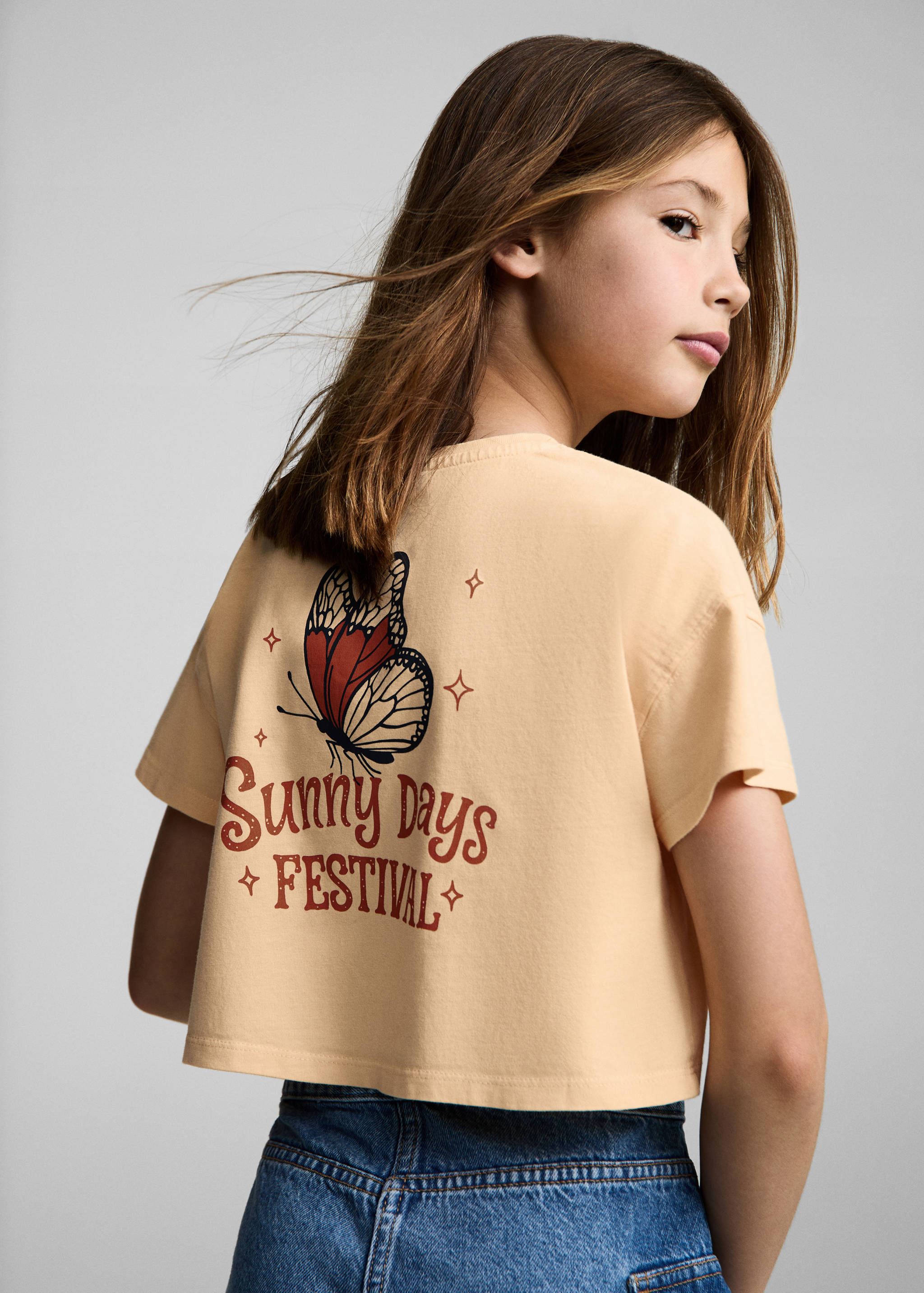 Gemustertes Cropped-T-Shirt - Rückseite des Artikels