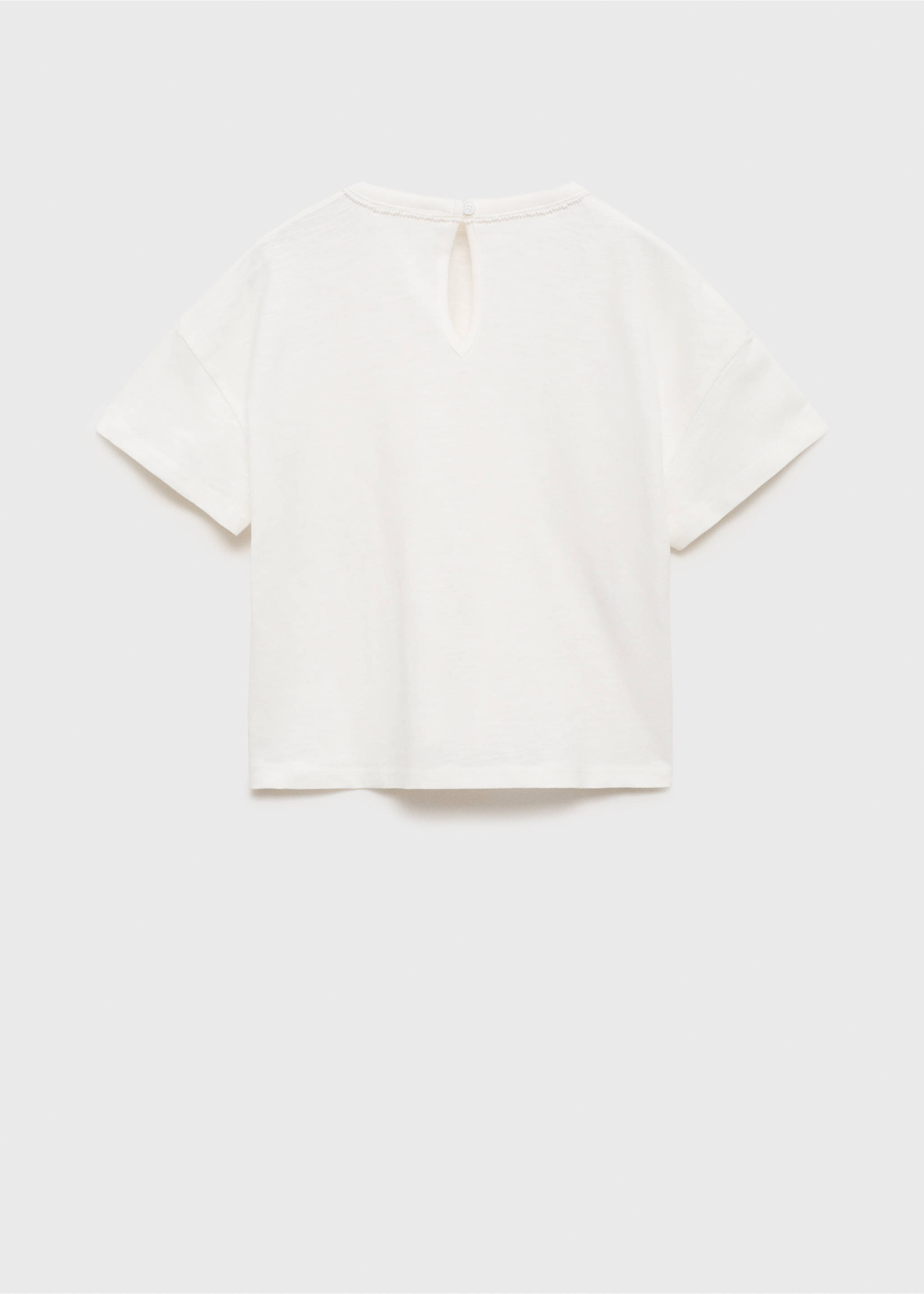 T-shirt détail perles - Verso de l’article, Blanc cassé. Ref: 87008283-00.