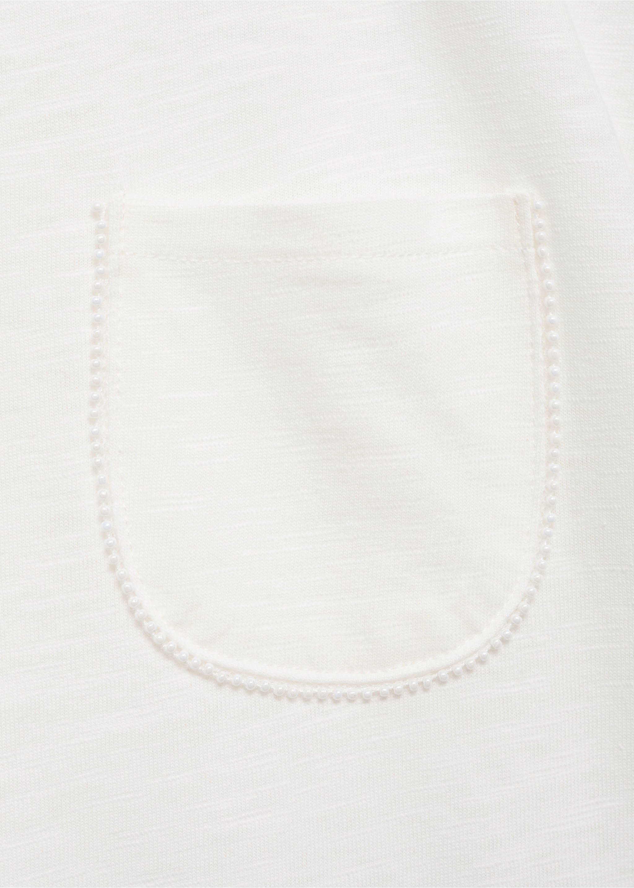 T-shirt détail perles - Détail de l'article 8, Blanc cassé. Ref: 87008283-00.