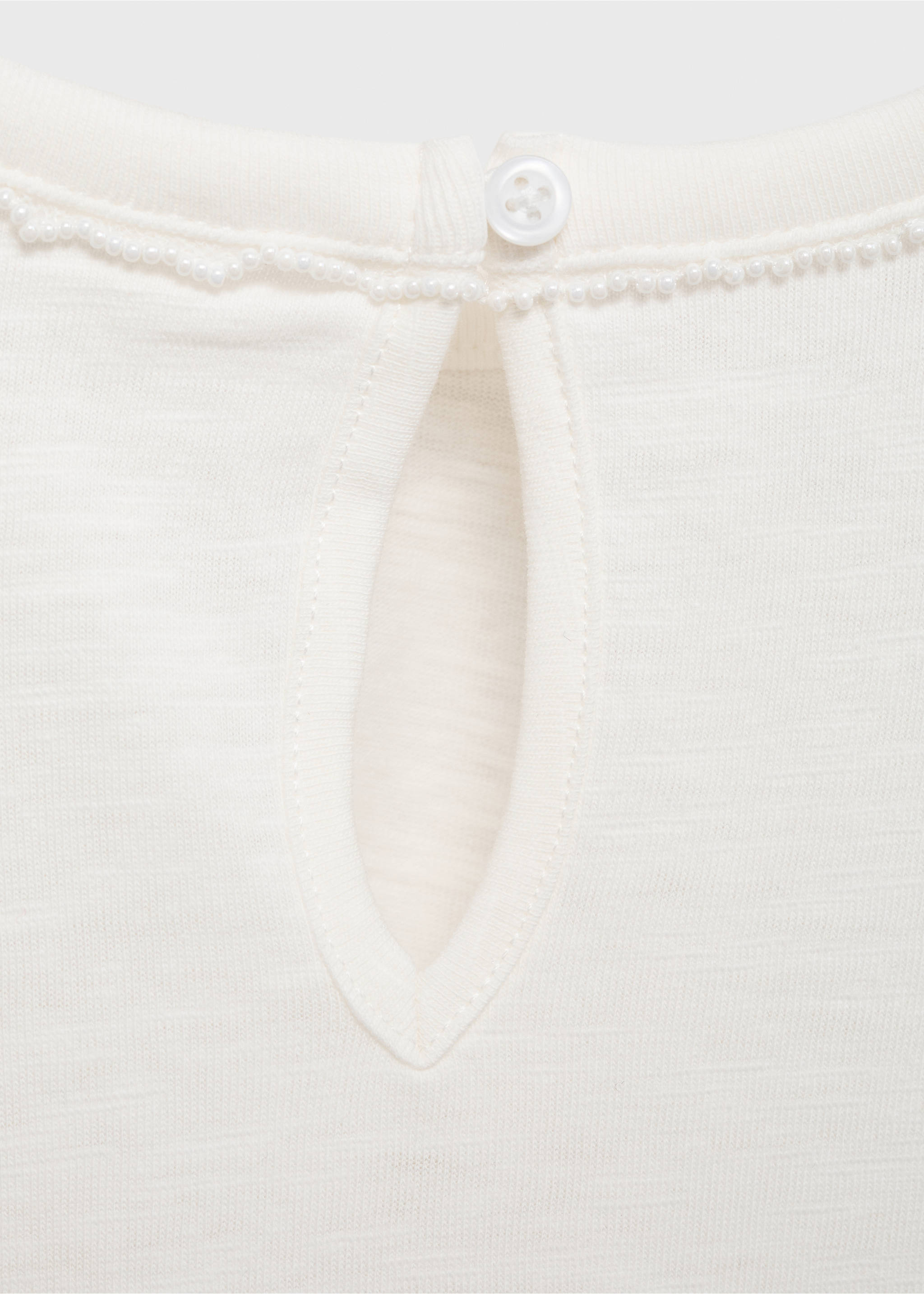 T-shirt détail perles - Détail de l'article 0, Blanc cassé. Ref: 87008283-00.
