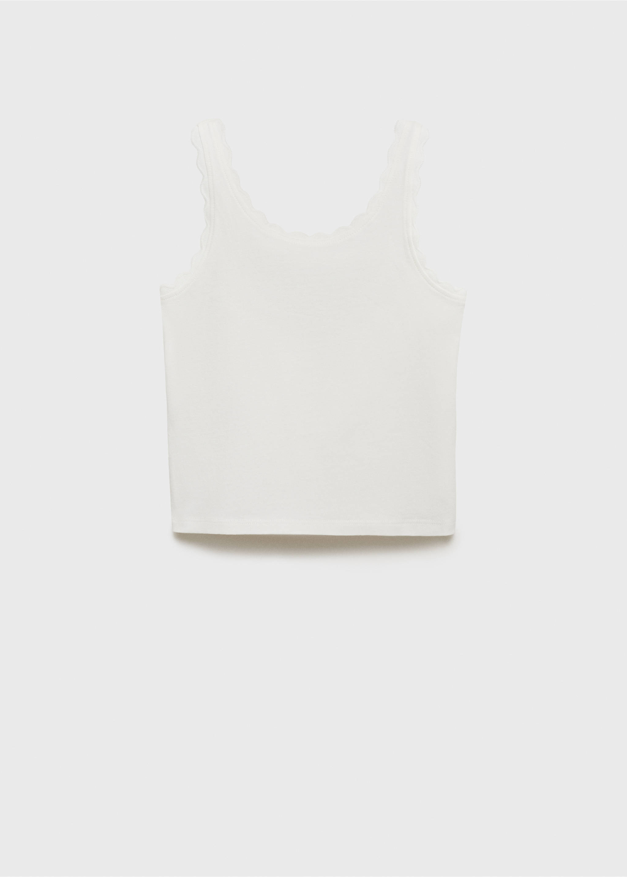 Tank top with embroidered detail - Article without model, Off White. Ref: 87008285-00.