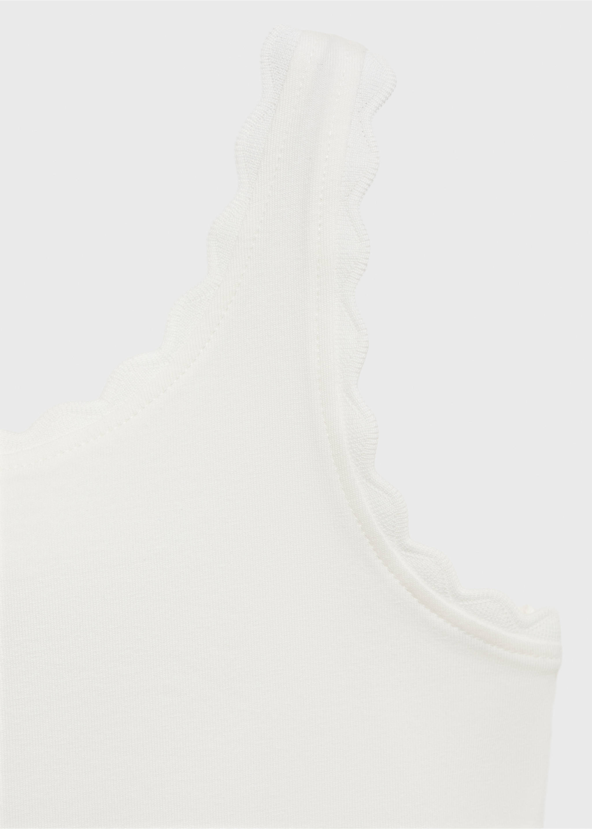Tank top with embroidered detail - Details of the article 8, Off White. Ref: 87008285-00.
