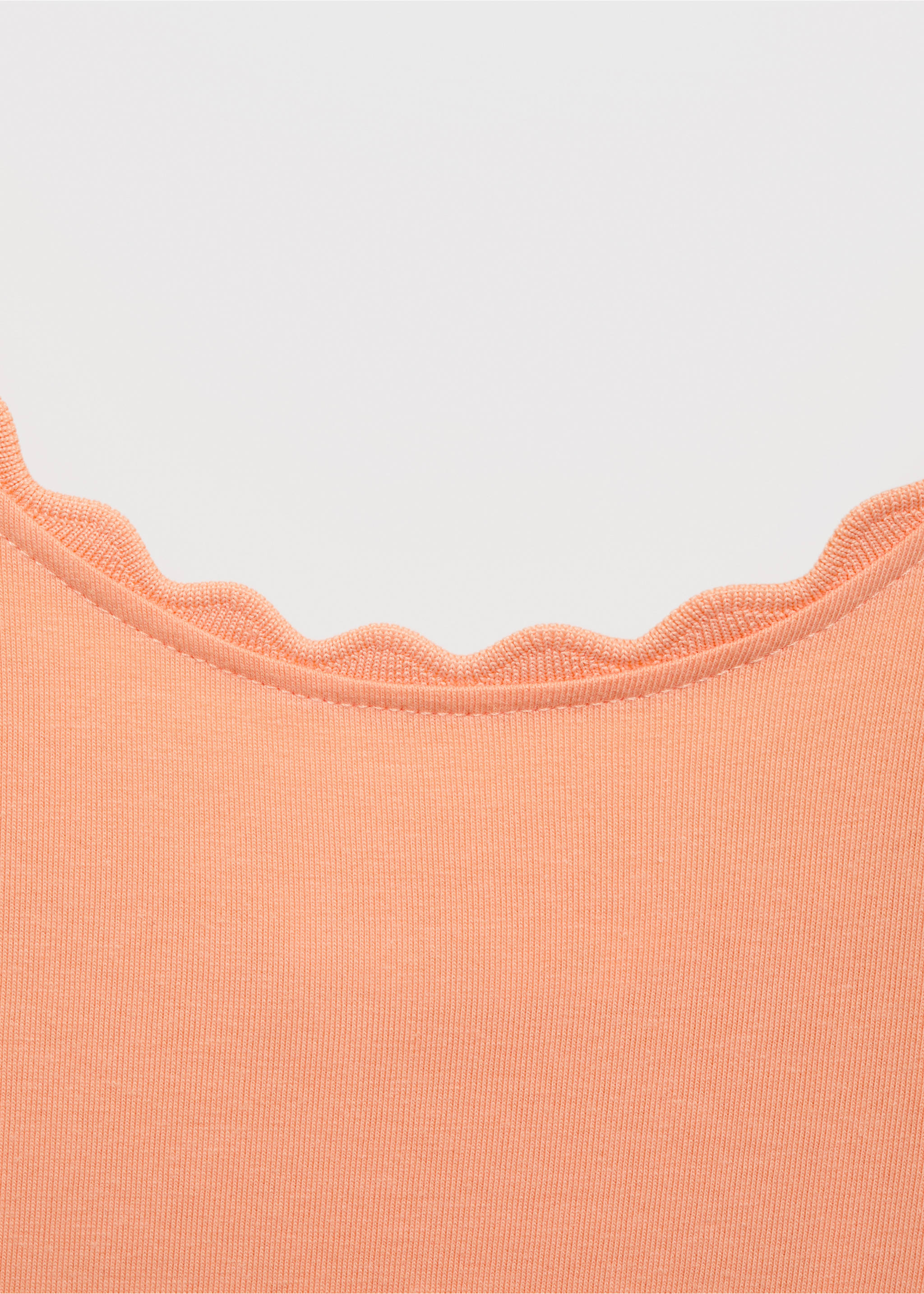 Träger-T-Shirt mit Stickdetail - Detail des Artikels 8, Neonorange. Ref: 87008285-00.