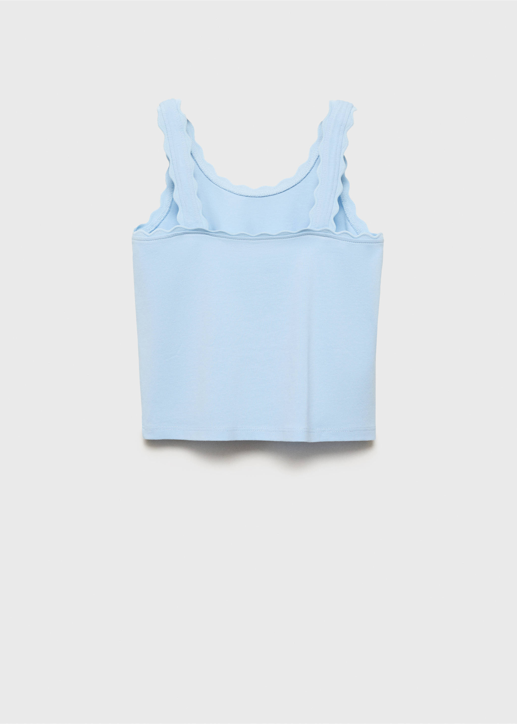 Tank top with embroidered detail - Reverse of the article, Sky Blue. Ref: 87008285-00.