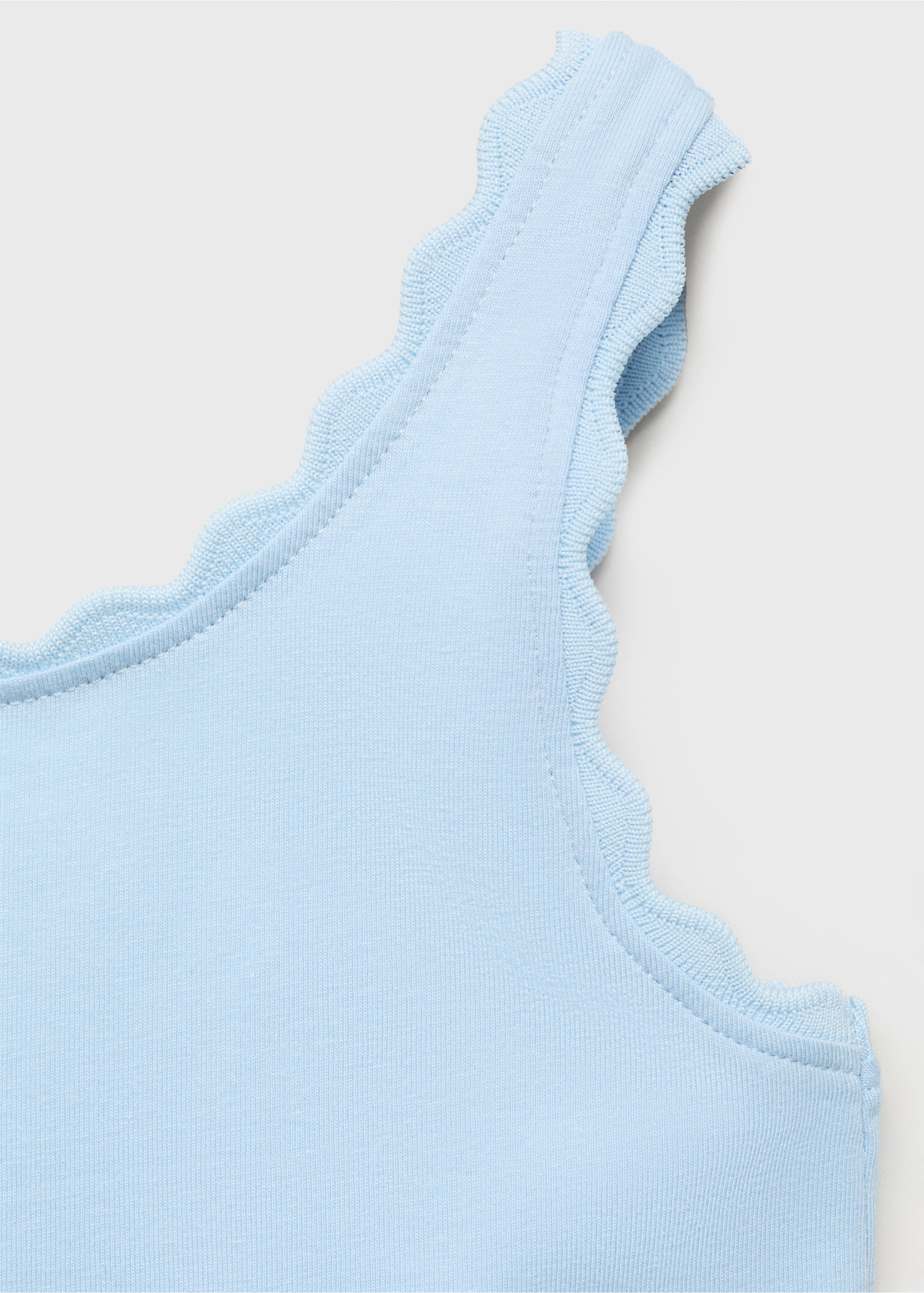 Tank top with embroidered detail - Details of the article 8, Sky Blue. Ref: 87008285-00.