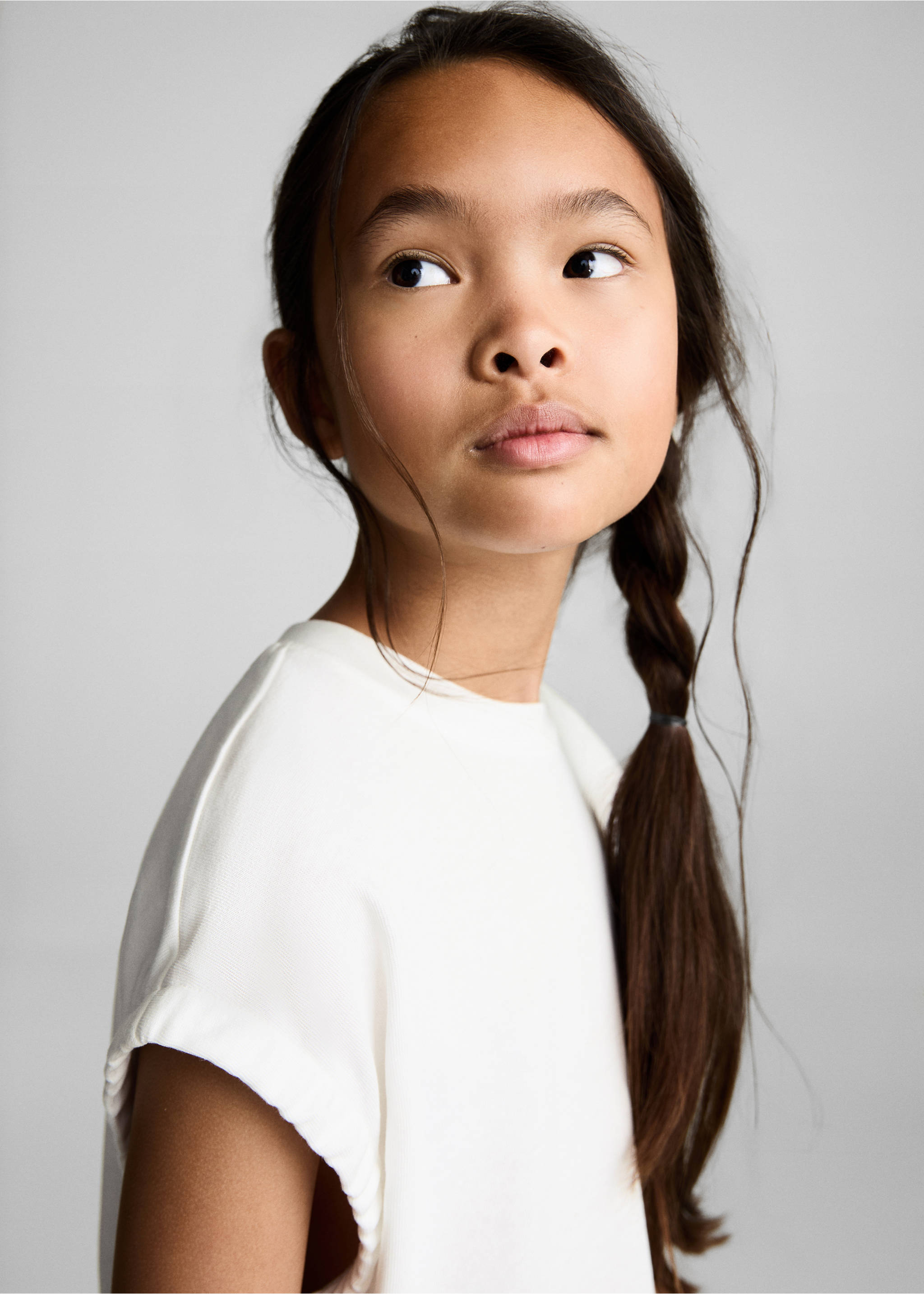 Gathered sleeve t-shirt - Details of the article 1, Off White. Ref: 87008286-00.