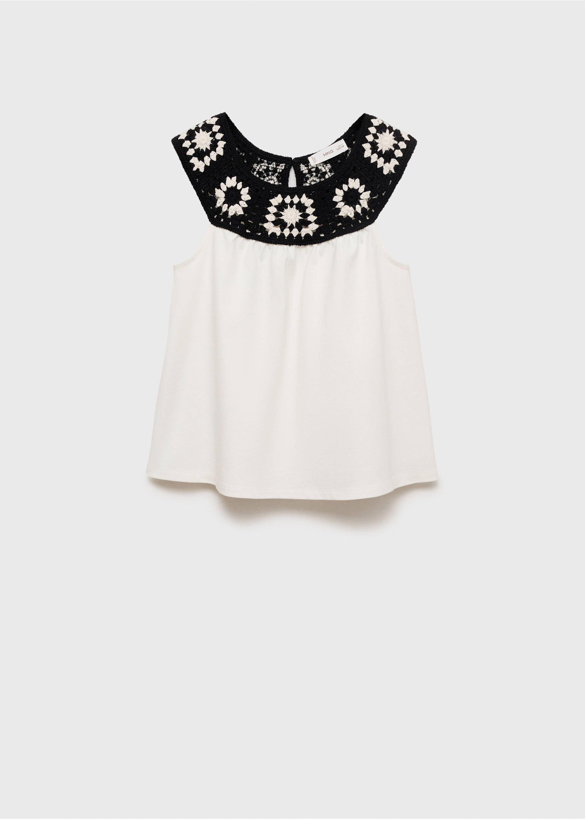 T-shirt en crochet - Article sans modèle, Blanc cassé. Ref: 87008292-00.