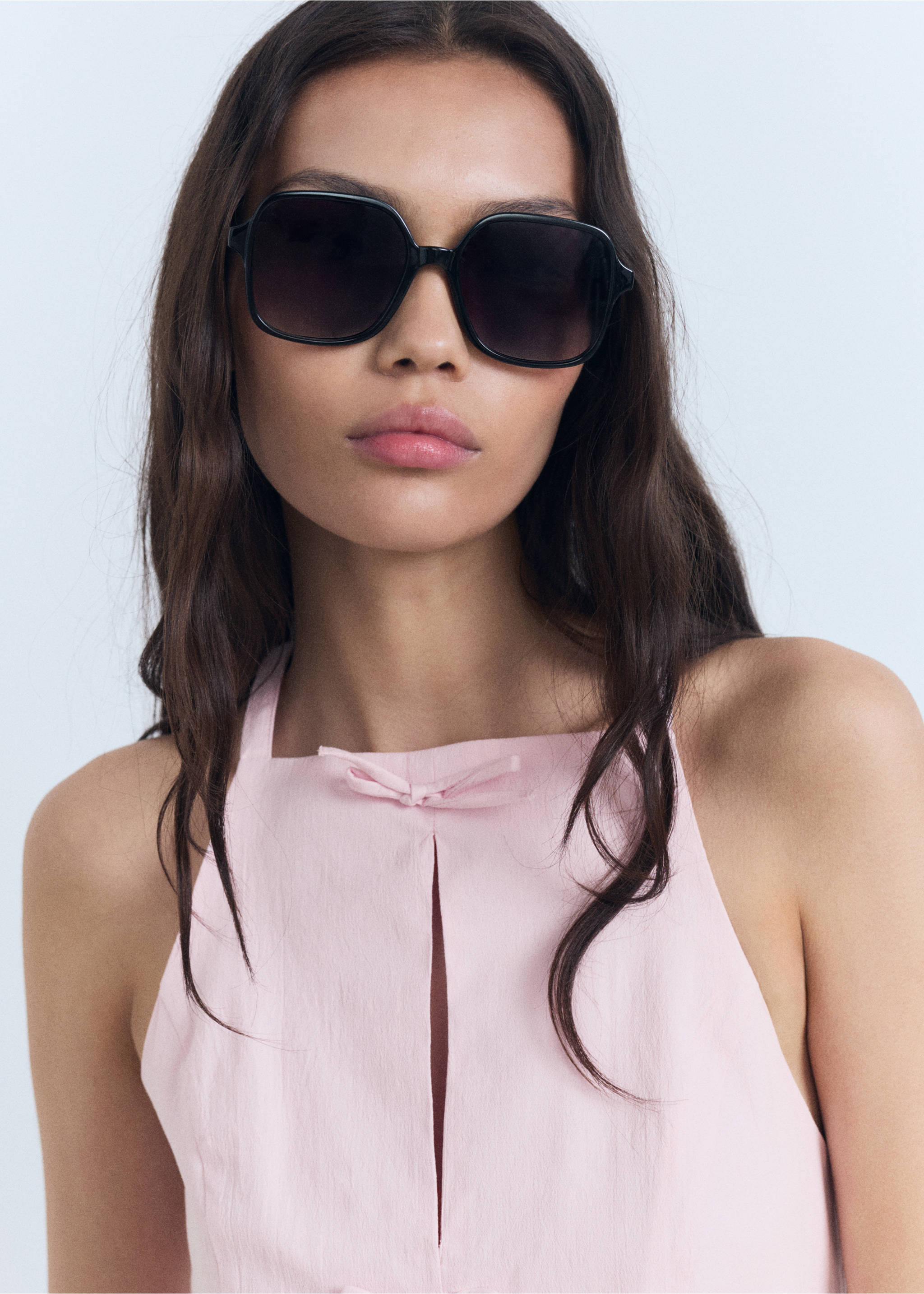 Halter top with bows - Medium plane, Pastel Pink. Ref: 87008655-00.