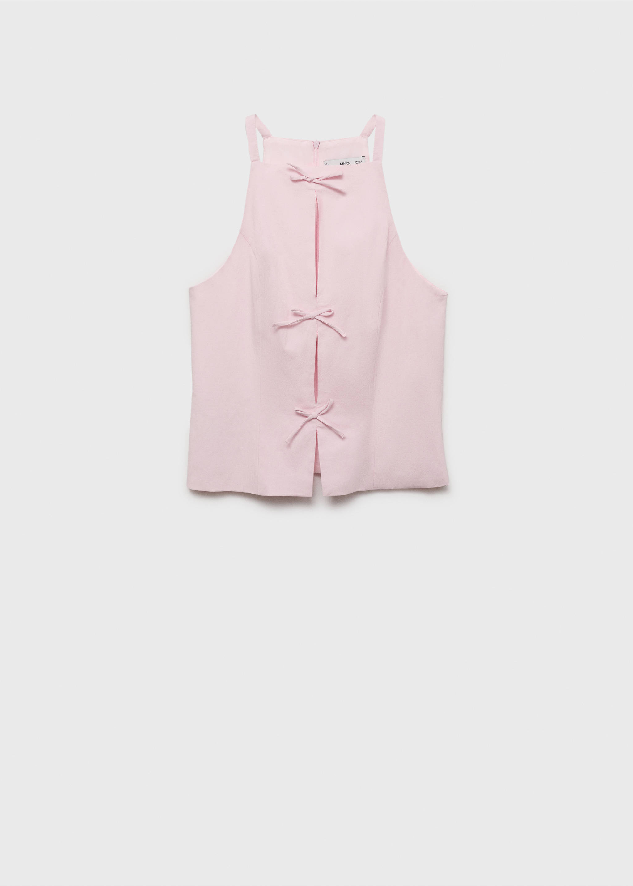Halter top with bows - Article without model, Pastel Pink. Ref: 87008655-00.