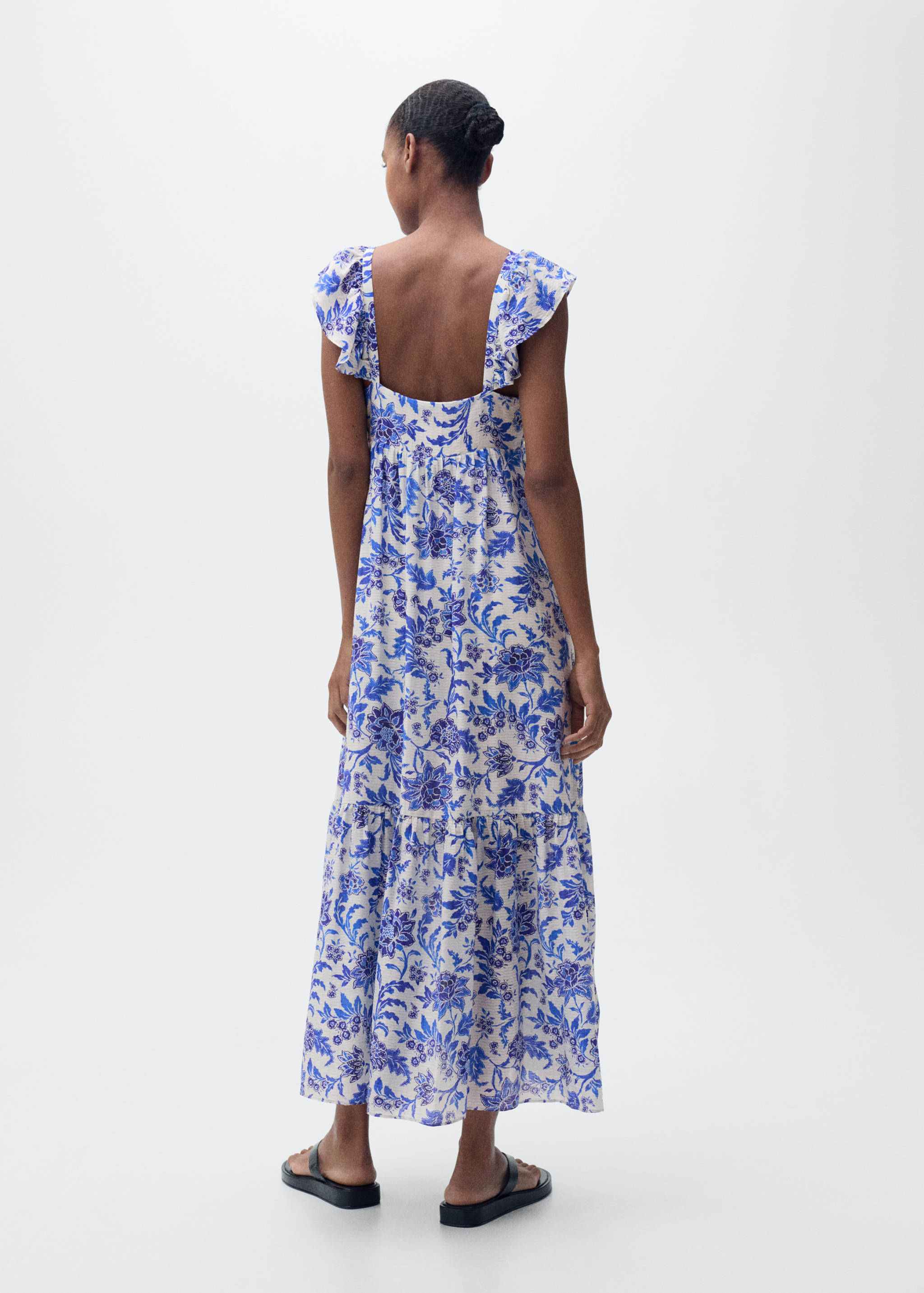 Ruffled floral print dress - Reverse of the article