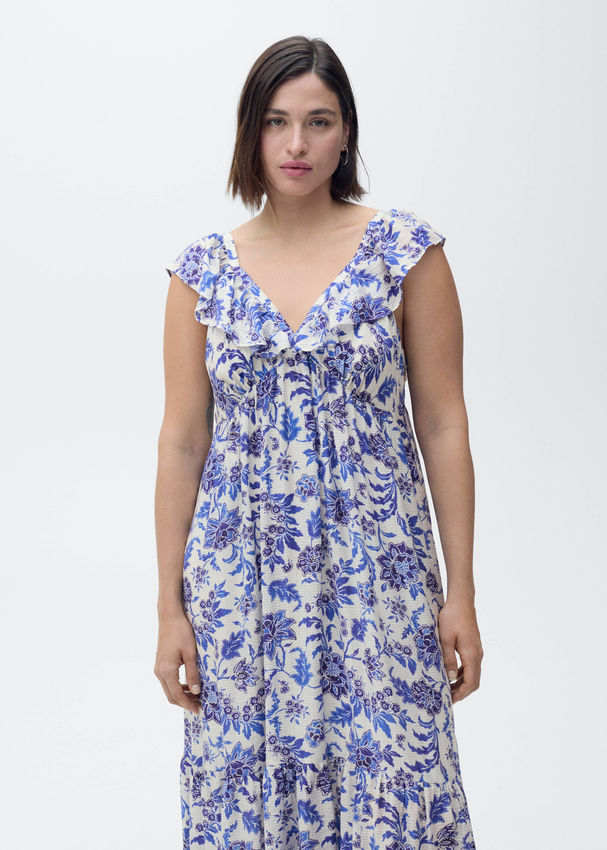 Ruffled floral print dress - Details of the article 5
