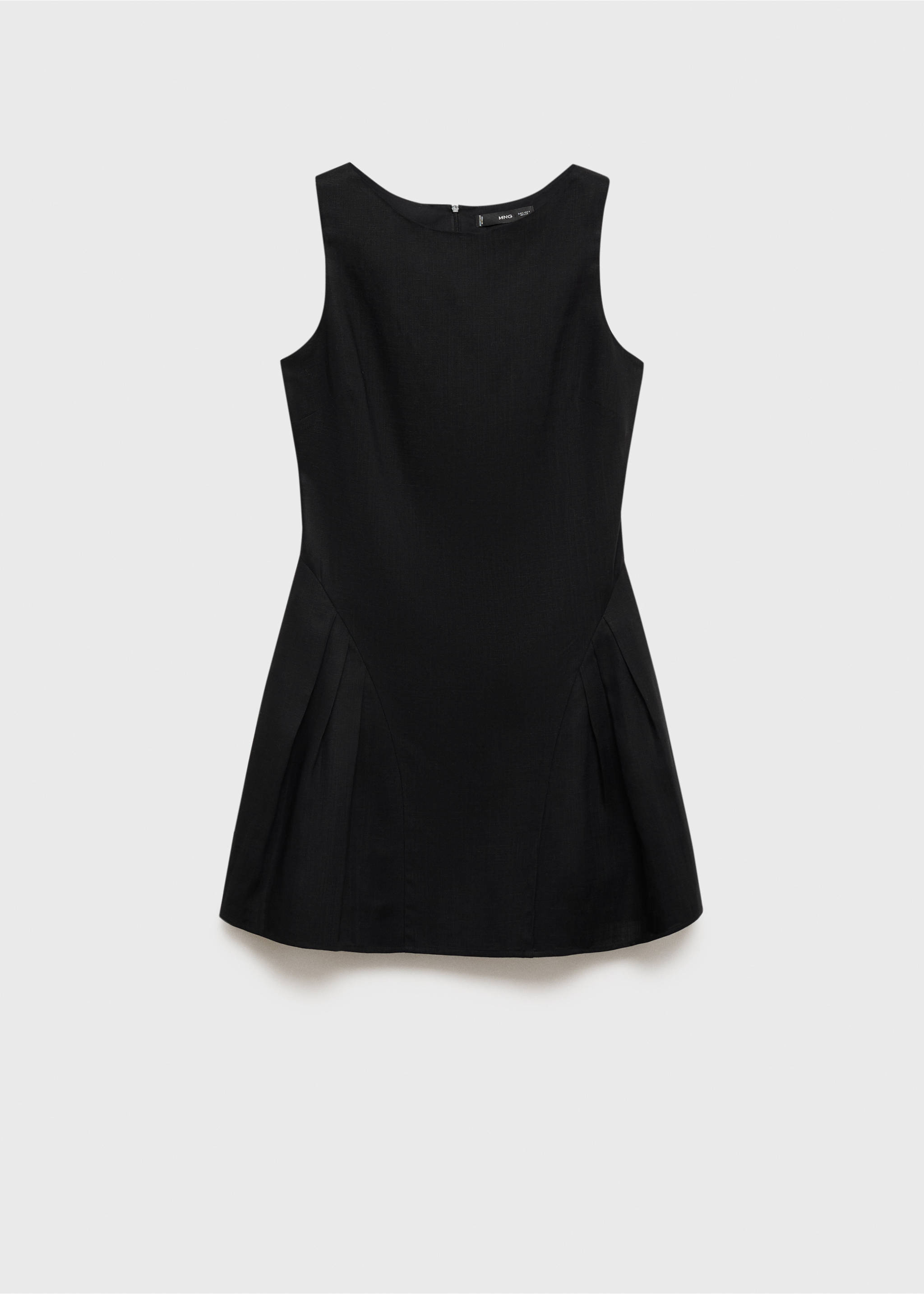 Φόρεμα από μείγμα λινού με πιέτες - Προϊόν χωρίς μοντέλο, Μαύρο. Ref: 87009071-00.