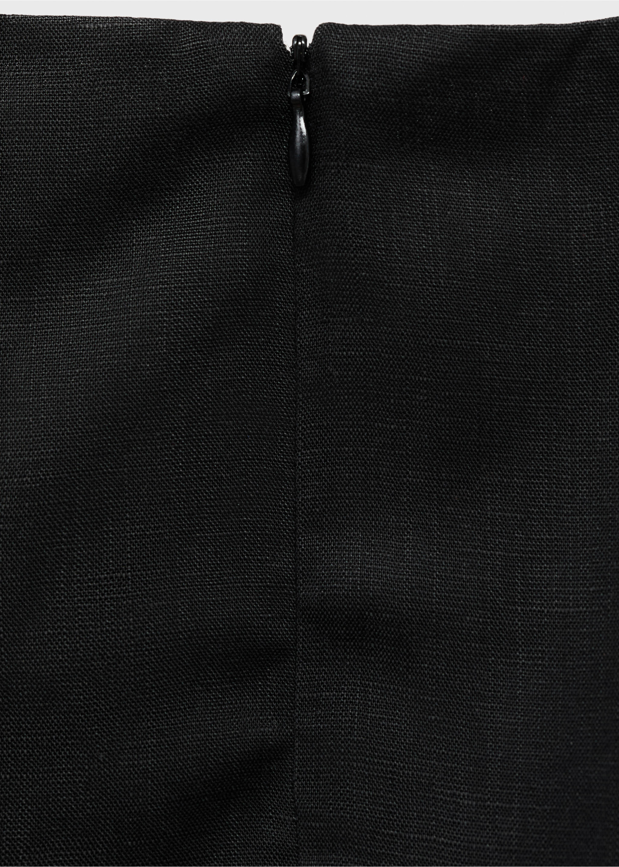 Φόρεμα από μείγμα λινού με πιέτες - Λεπτομέρεια του προϊόντος 0, Μαύρο. Ref: 87009071-00.