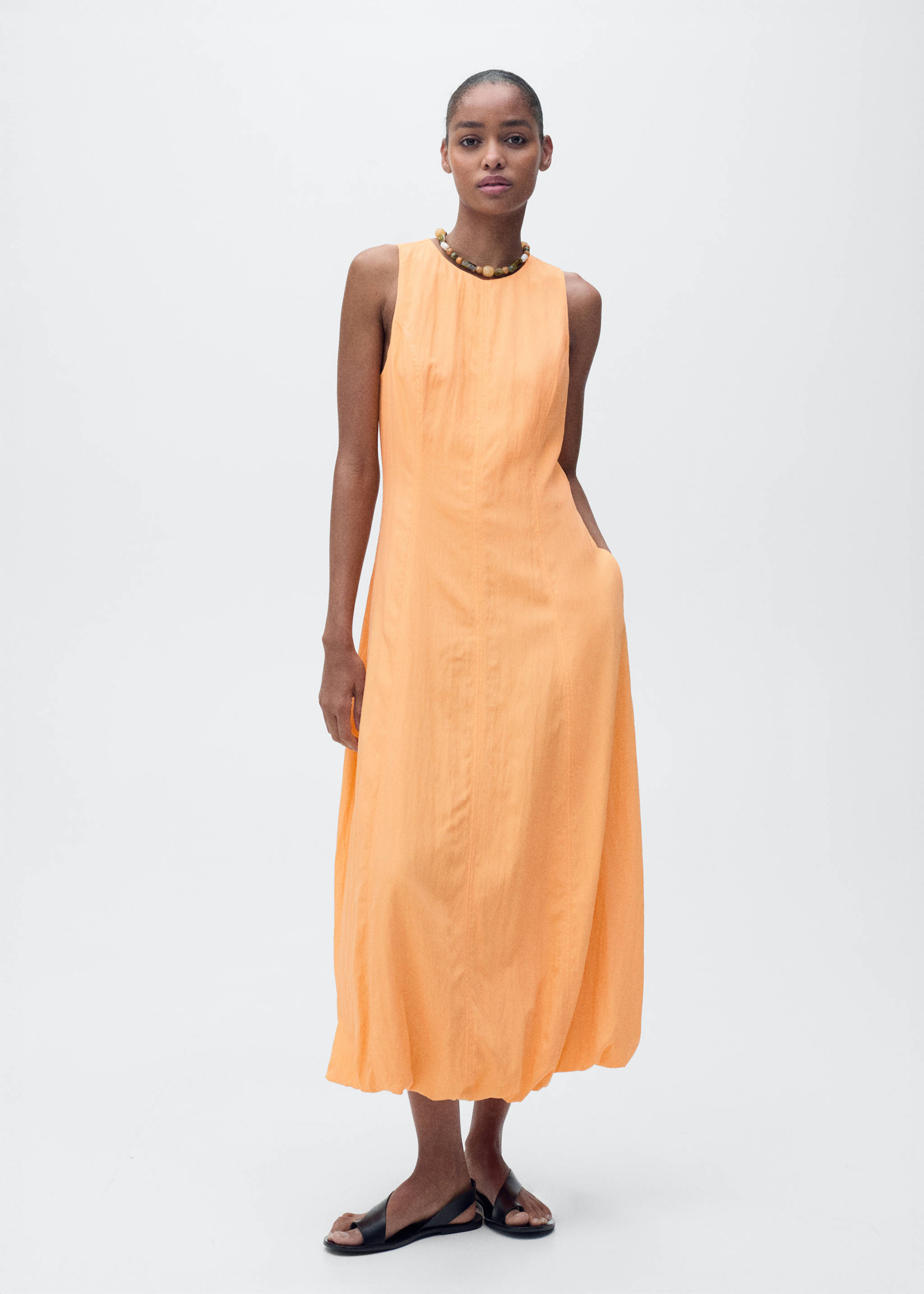 Midi-dress with puffed hem - General plane