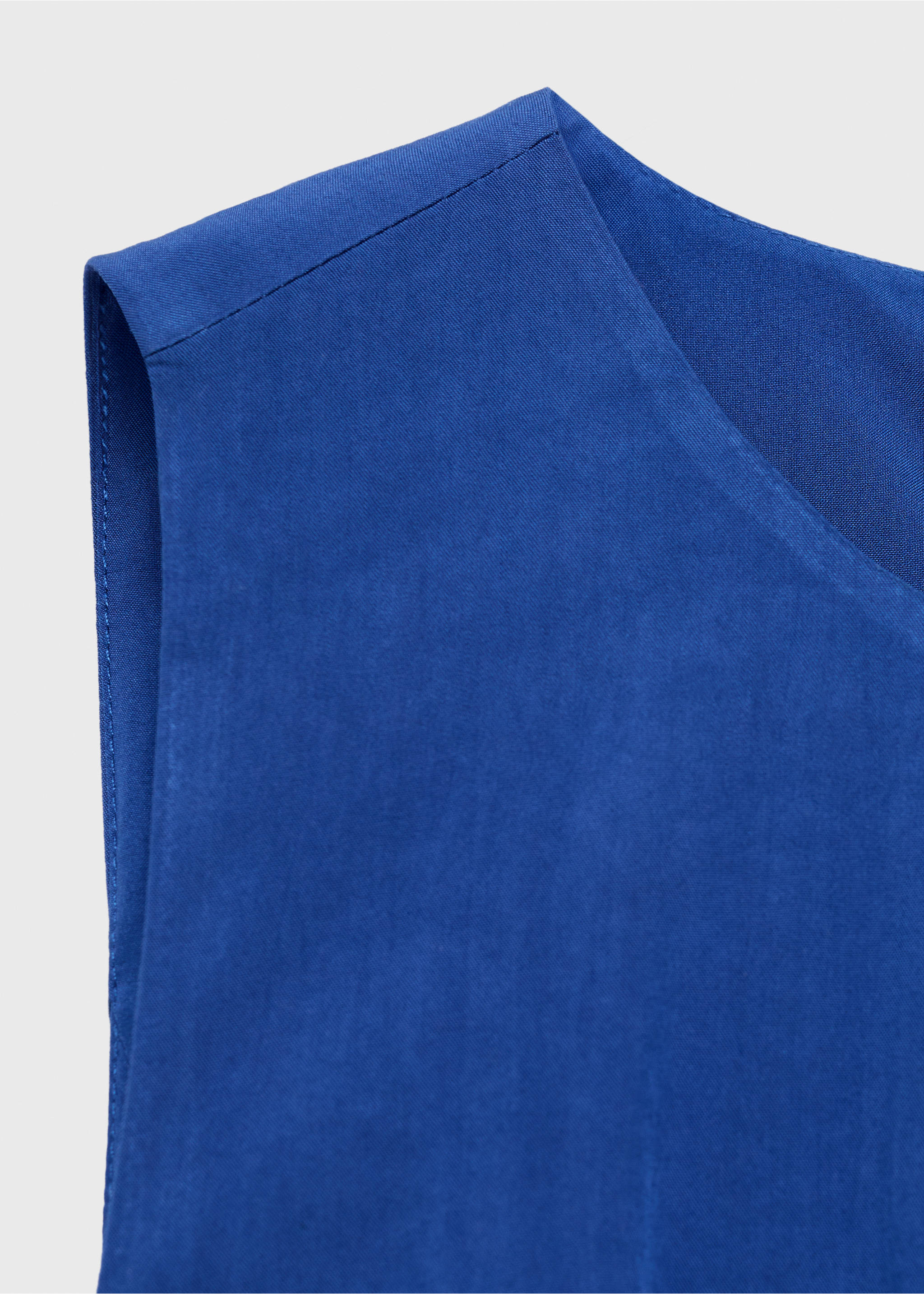 Midi-dress with puffed hem - Details of the article 8, Blue. Ref: 87009072-00.