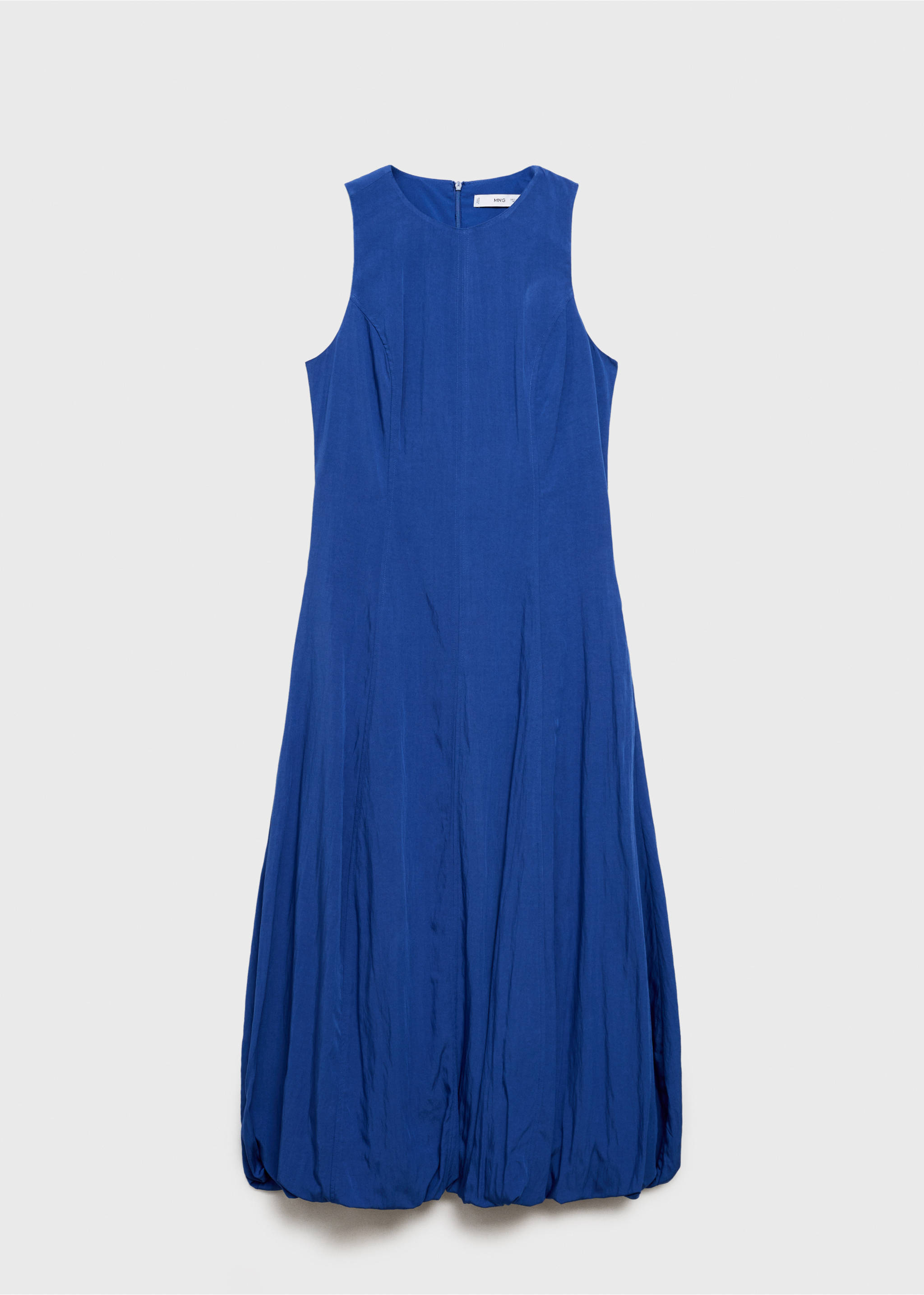 Midi-dress with puffed hem - Article without model, Blue. Ref: 87009072-00.
