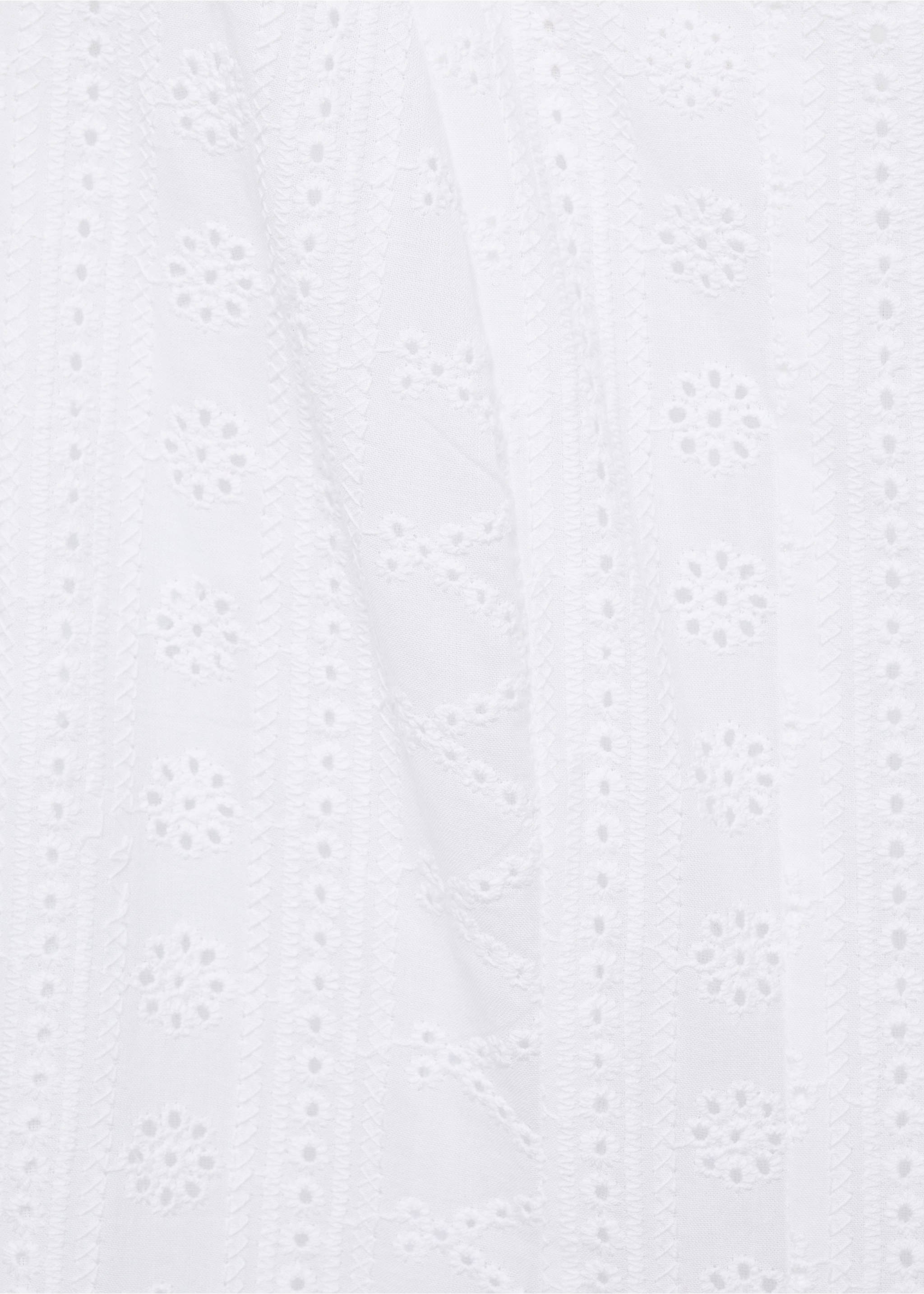 Broderad klänning med puffig fåll - Detaljer om artikeln 8, Vit. Ref: 87009073-00.