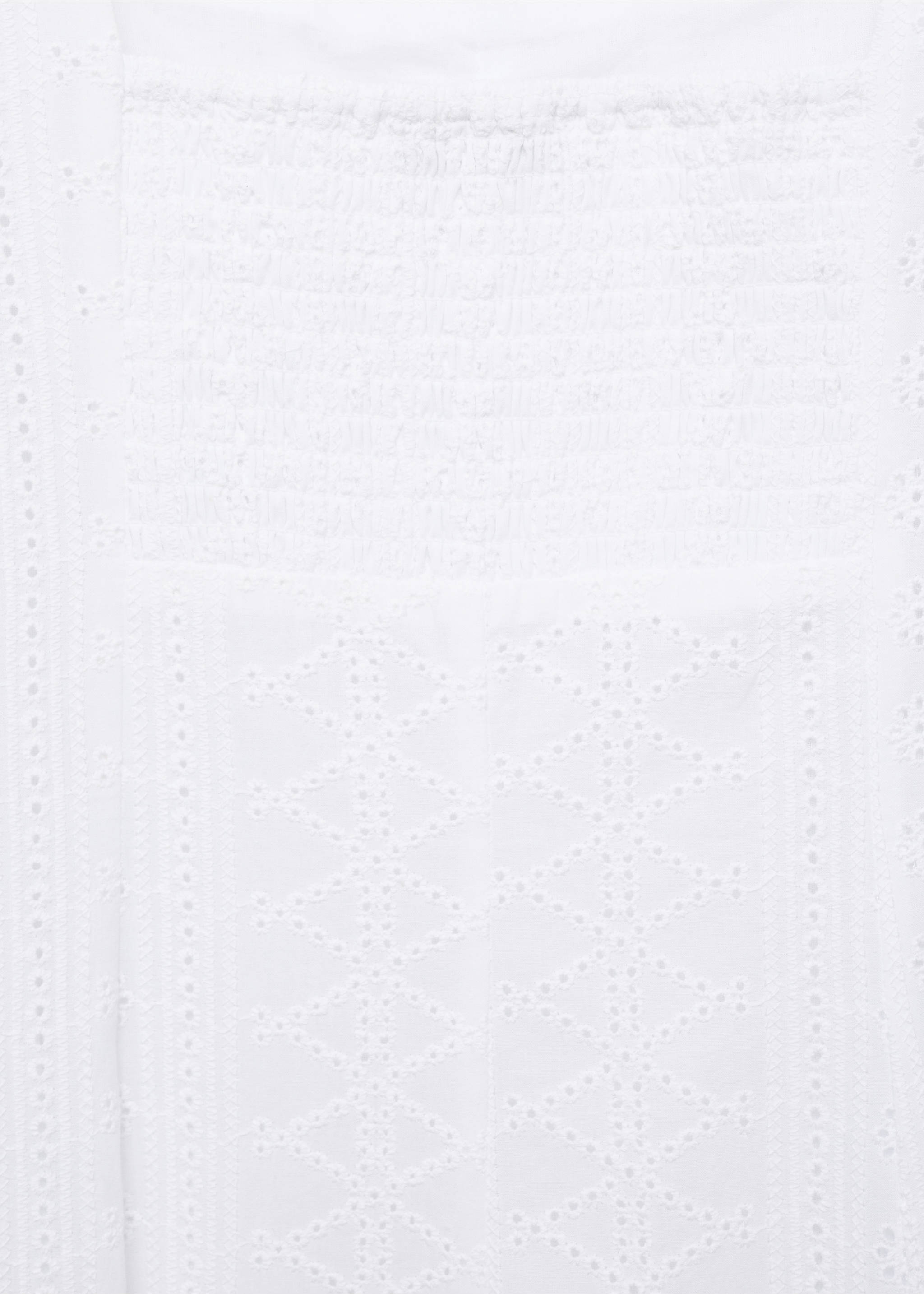 Broderad klänning med puffig fåll - Detaljer om artikeln 0, Vit. Ref: 87009073-00.