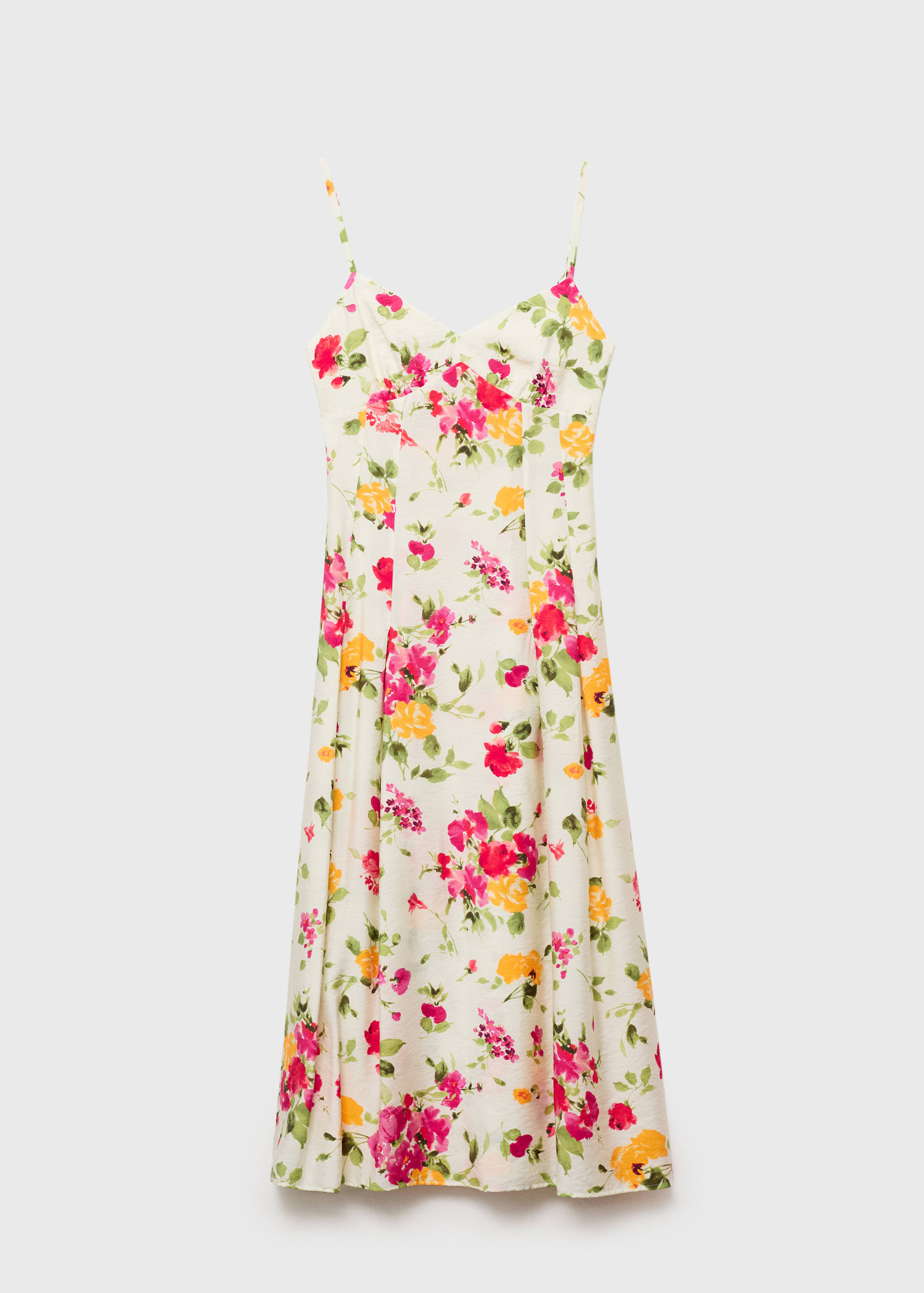 Vestido evasê com estampado às flores - Artigo sem modelo