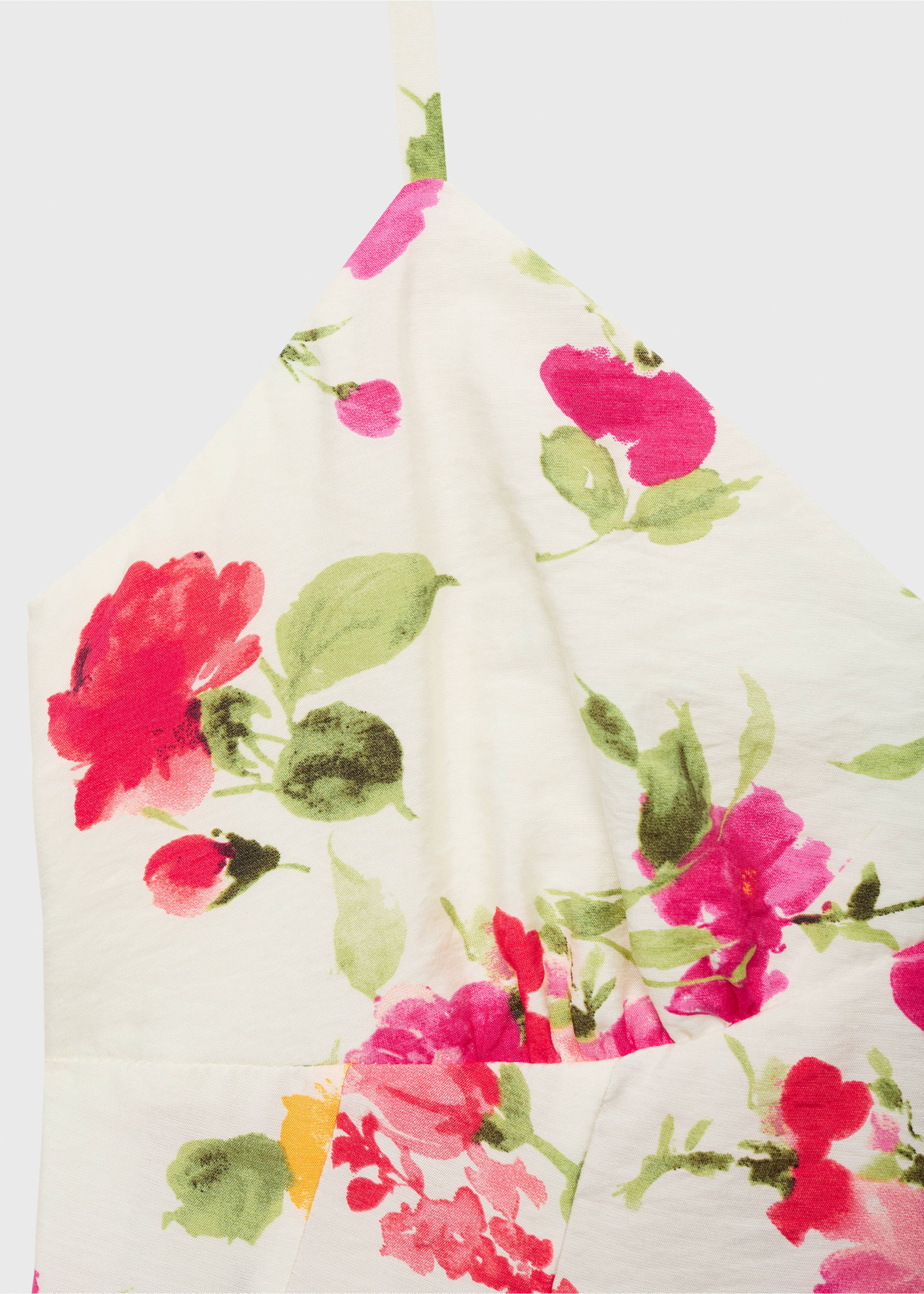 A-Linien-Kleid mit Blumenprint - Detail des Artikels 8, Ecru. Ref: 87009075-00.