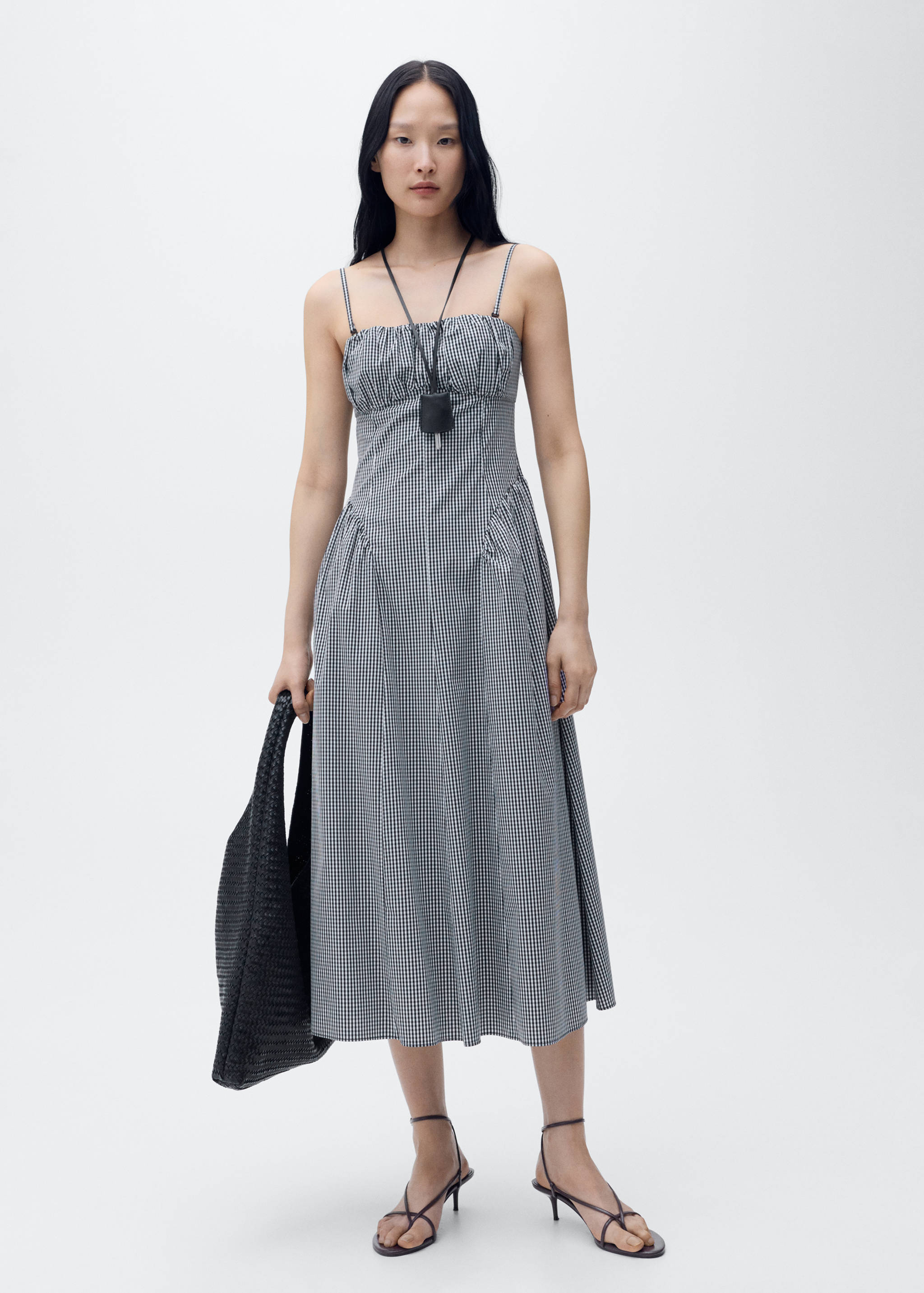 Midikleid mit Vichy-Karo-Muster - Allgemeine Ansicht